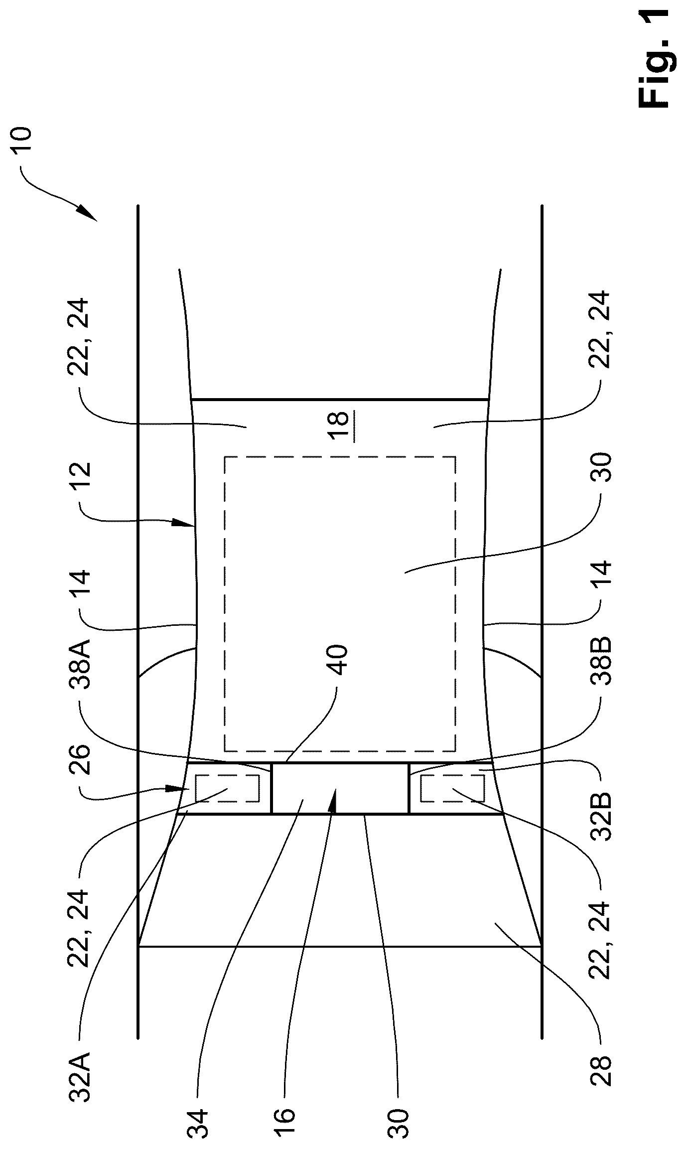 Patent US12319349 Figure 1 – Vehicle roof with sensor module and trim element