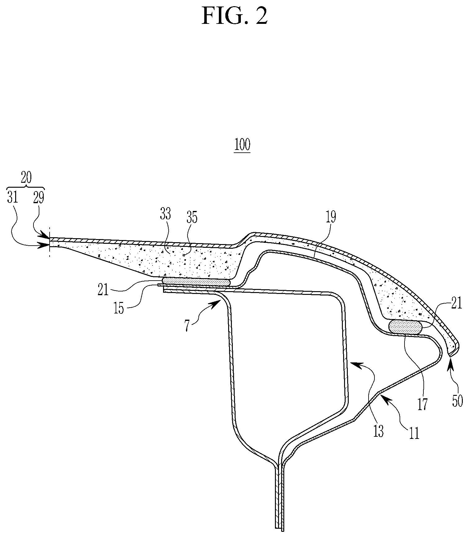 Patent US12319350 Figure 2 – Plastic composite material panel and manufacturing method thereof