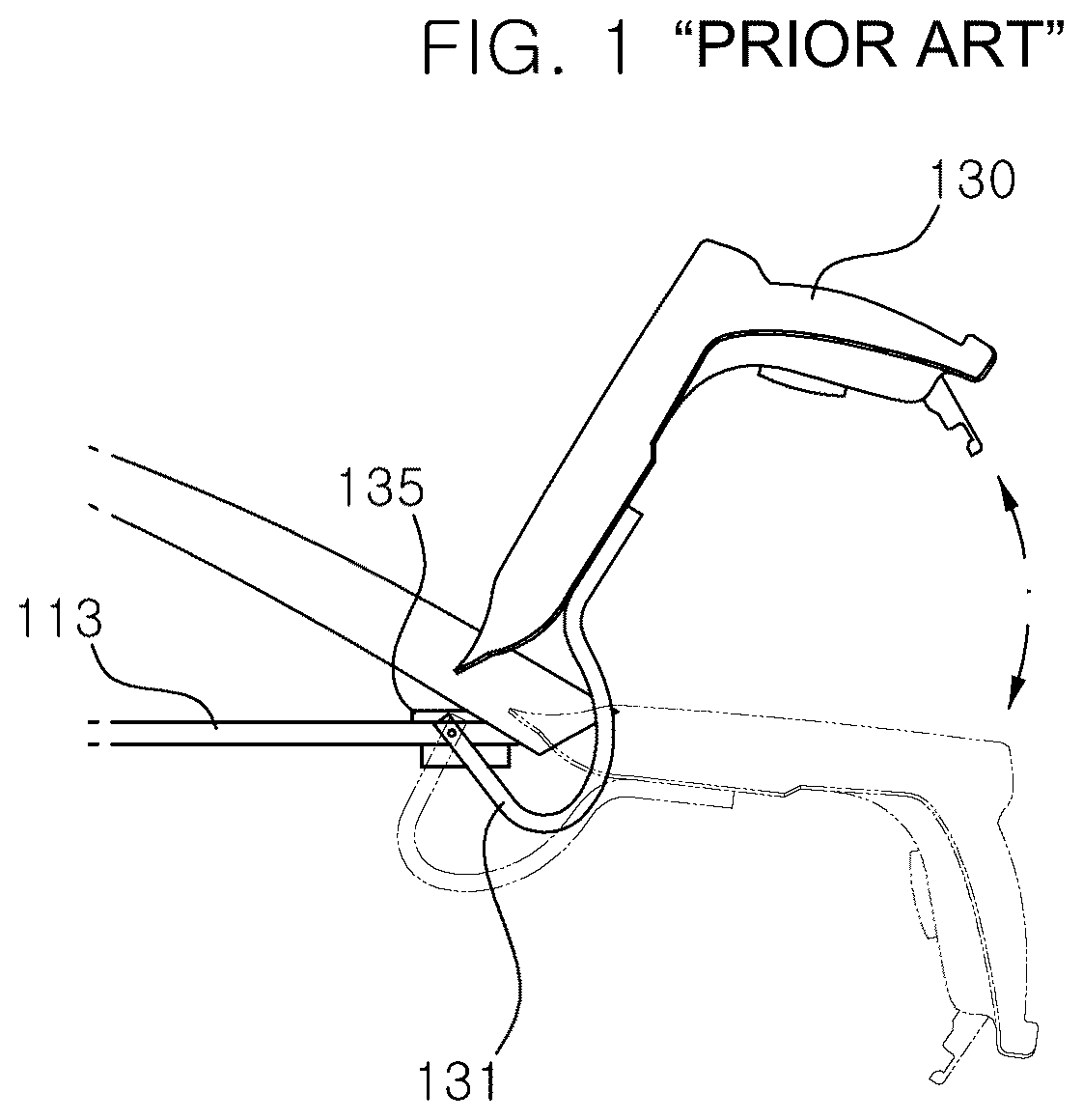 Patent US12319351 Figure 1 – Vehicle body structure with a reinforced trunk hinge mounting part