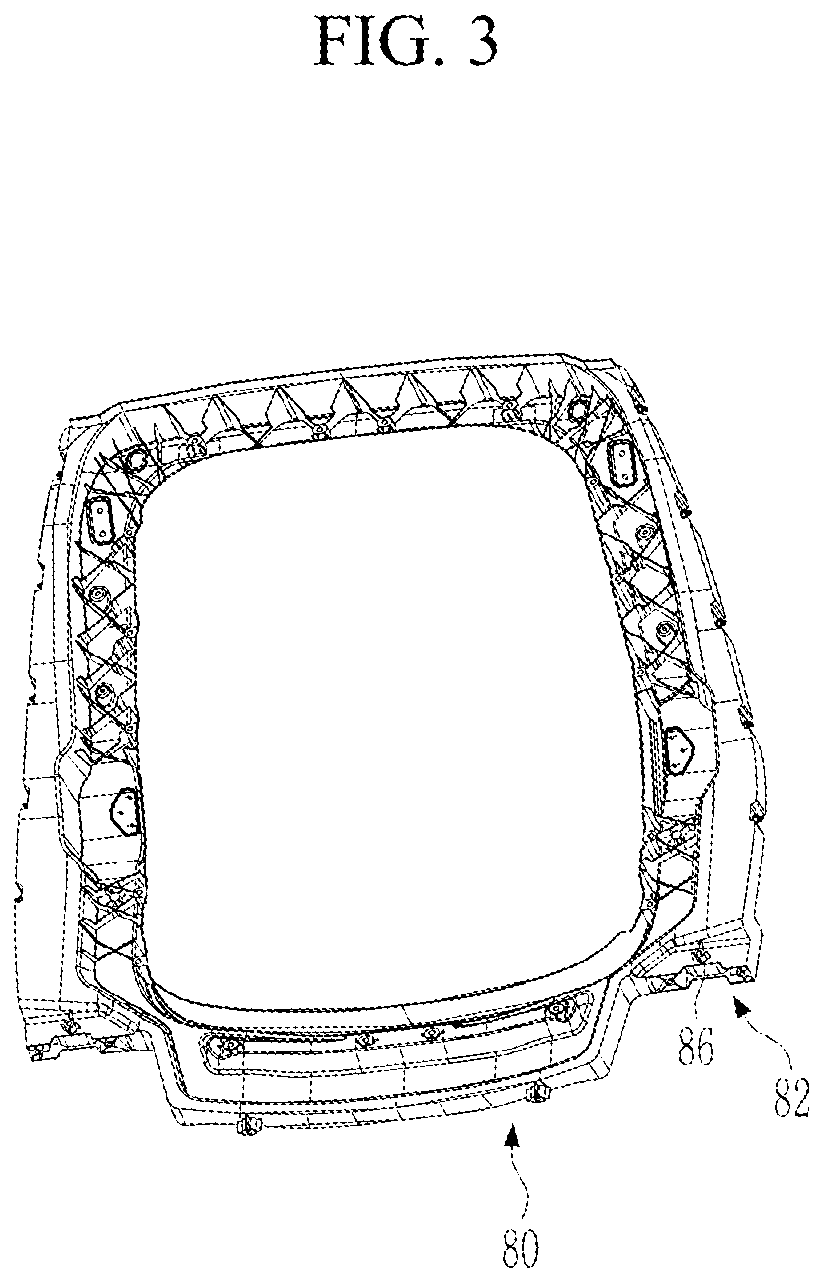 Patent US12319352 Figure 3 – Vehicle body rear connection structure