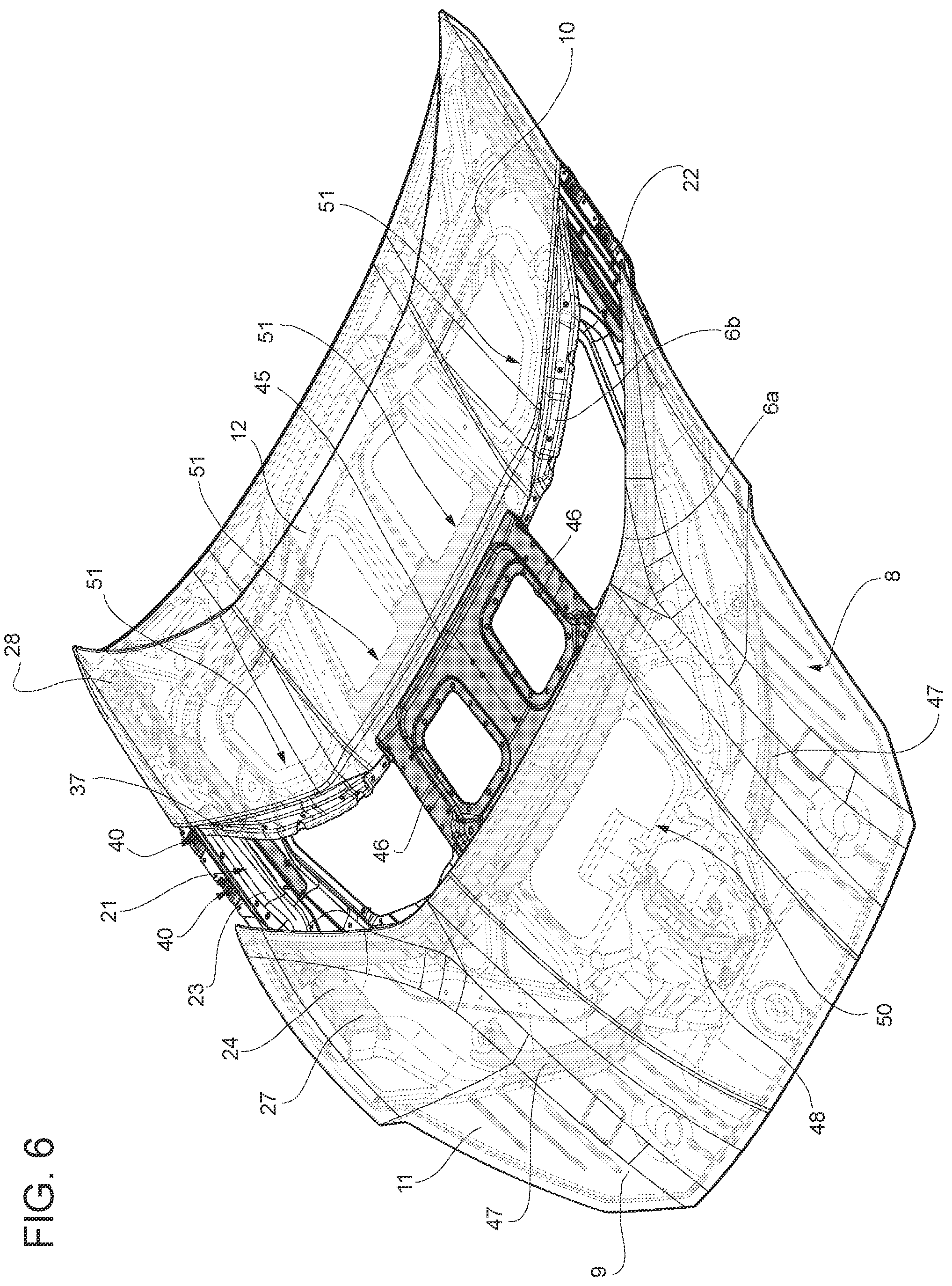 Patent US12319353 Figure 6 – Hood for a motor vehicle
