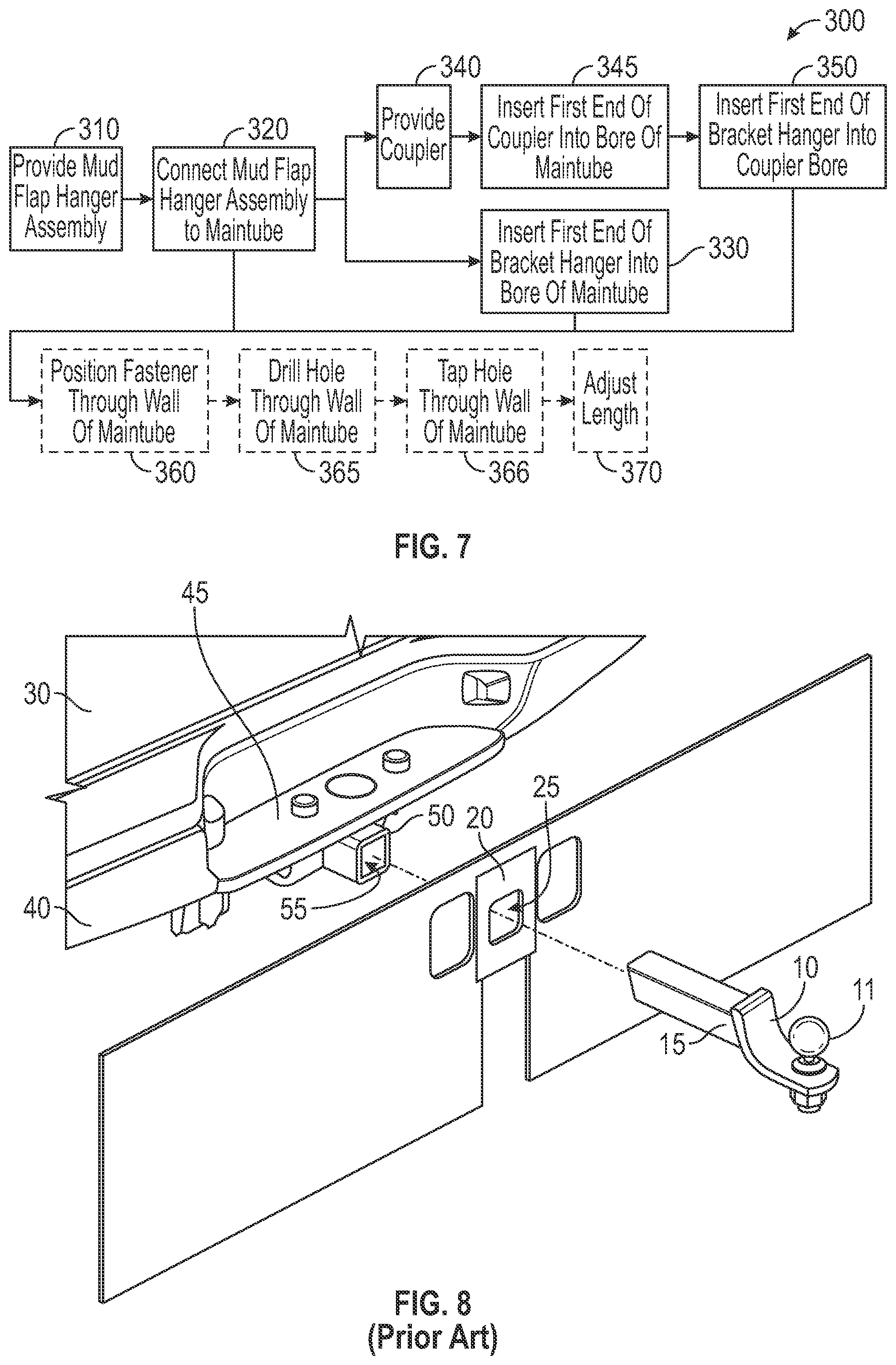 Patent US12319355 Figure 5 – Mud flap and step assembly