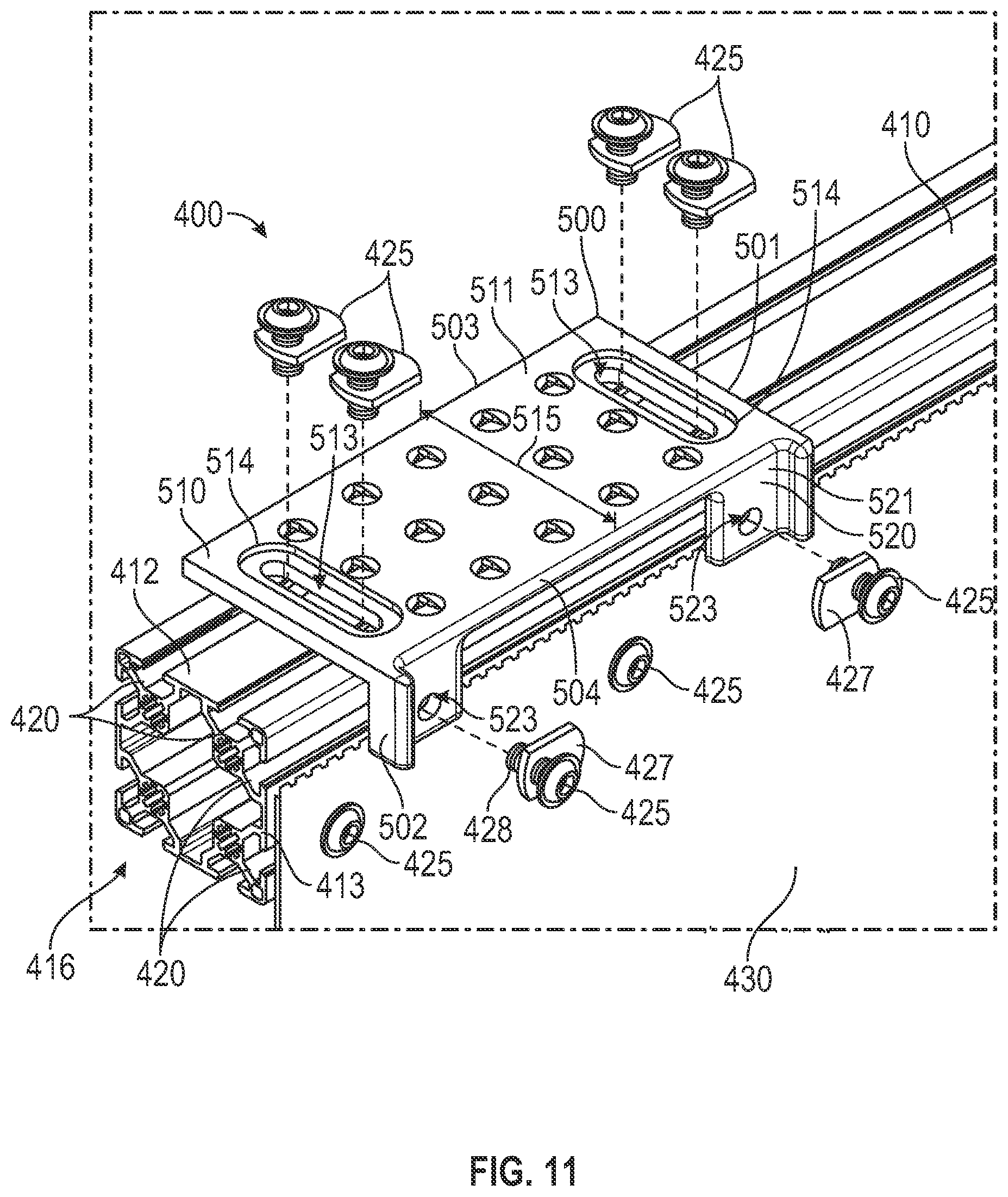 Patent US12319355 Figure 7 – Mud flap and step assembly