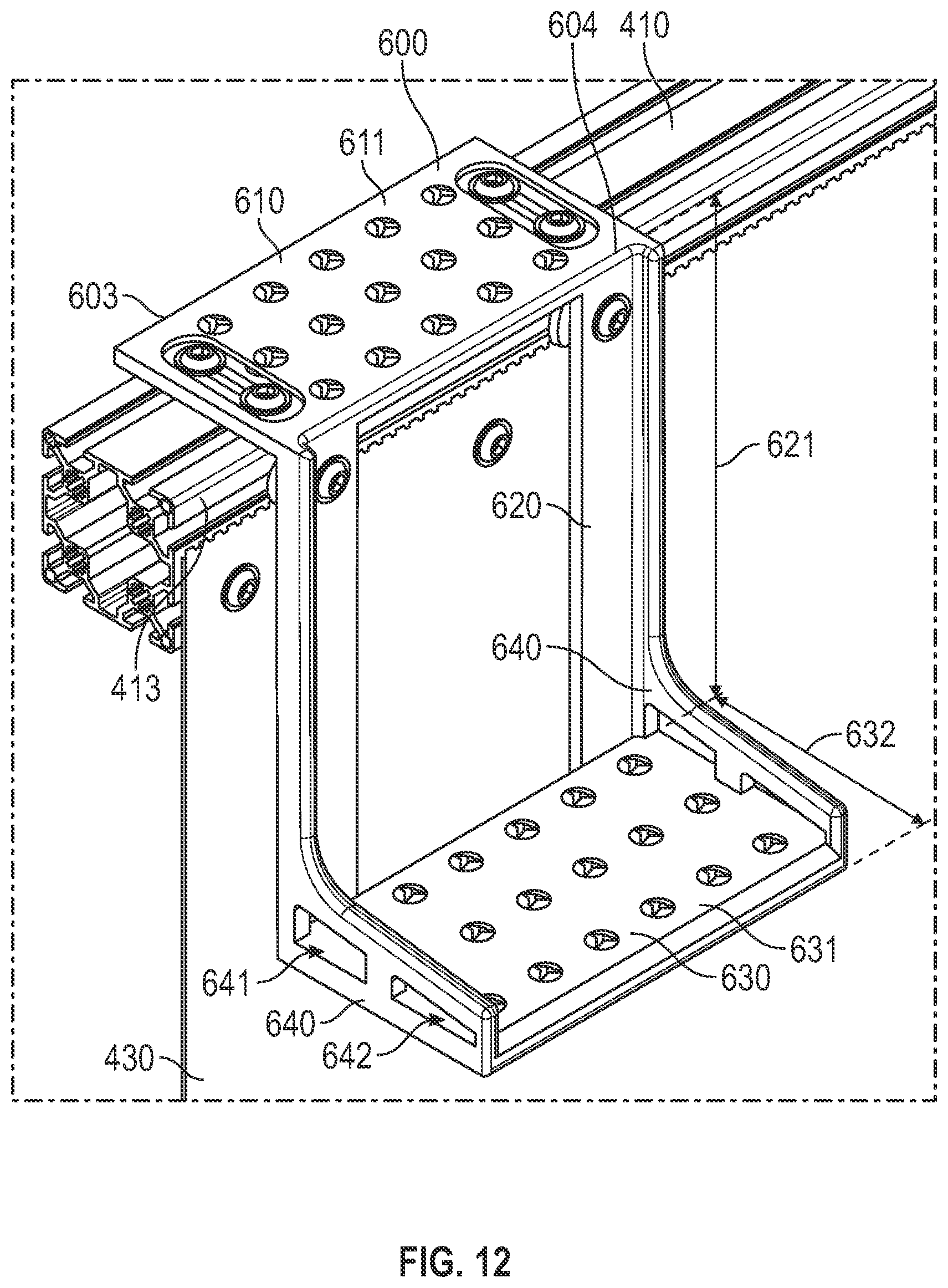 Patent US12319355 Figure 8 – Mud flap and step assembly