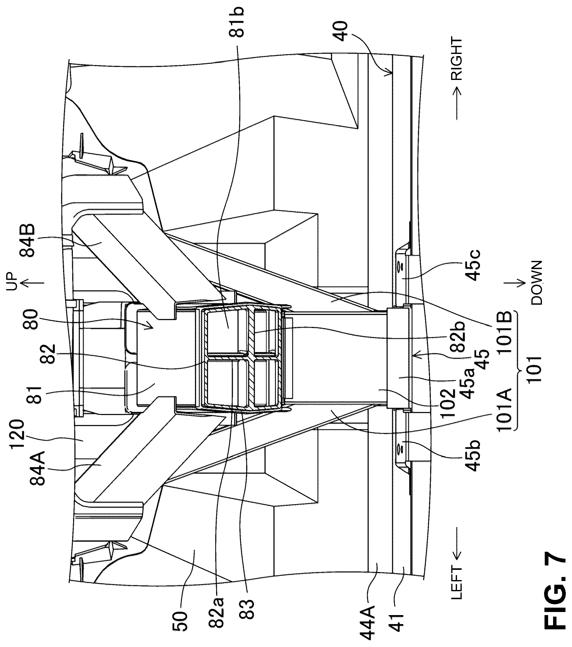 Patent US12319356 Figure 7 – Electric-vehicle-body structure having a center frame that is higher than a floor panel