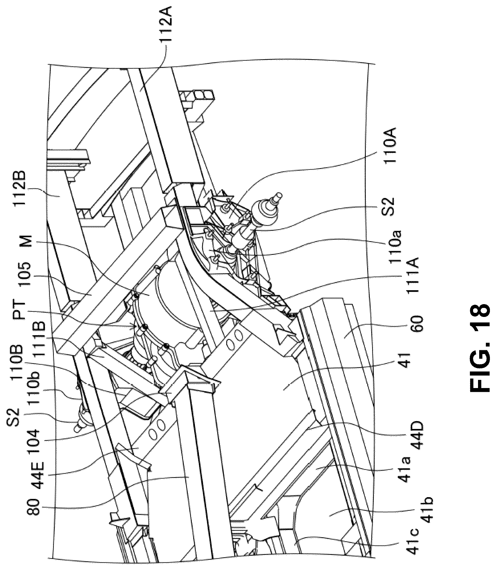 Patent US12319356 Figure 18 – Electric-vehicle-body structure having a center frame that is higher than a floor panel