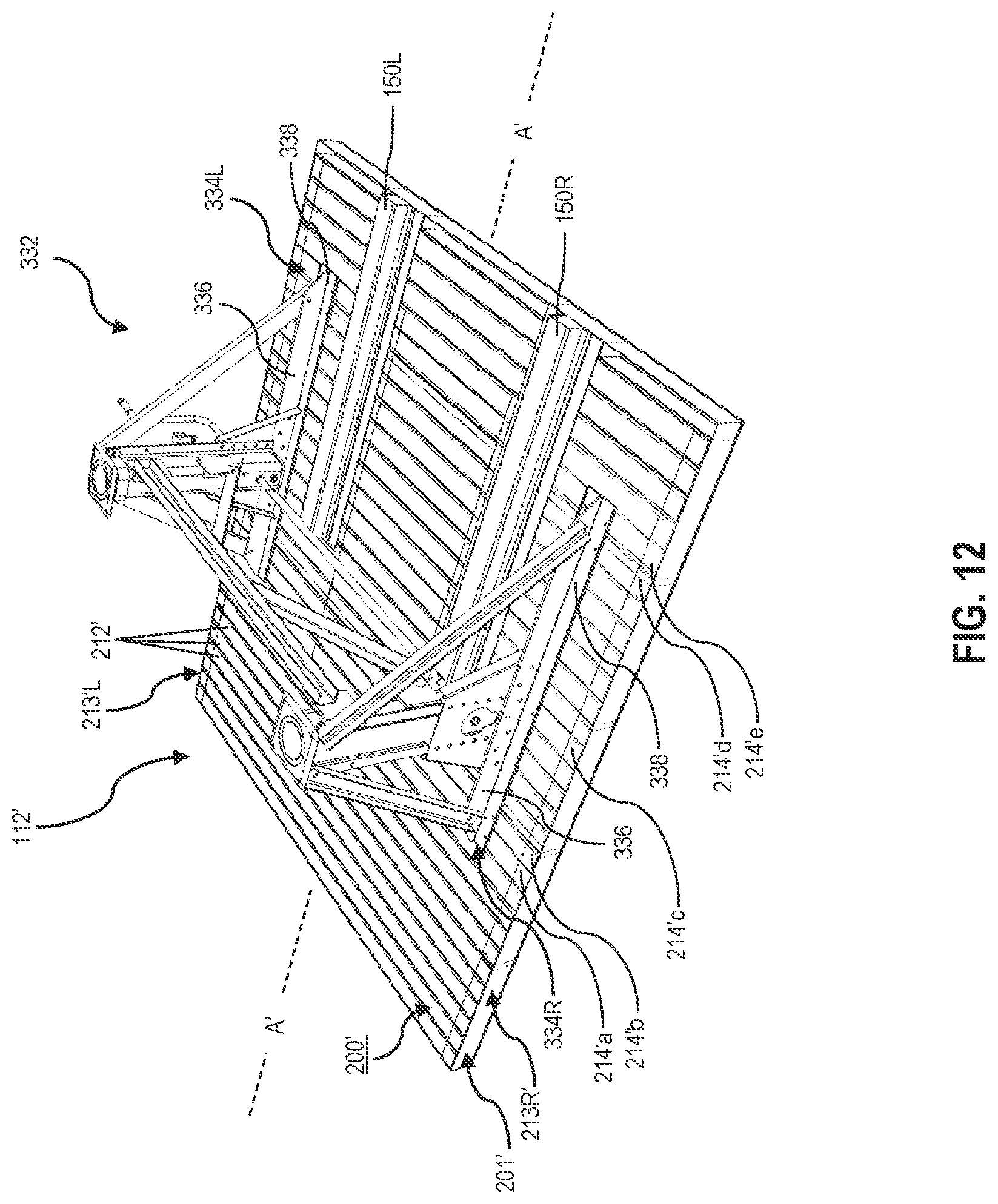 Patent US12319357 Figure 11 – Slide rail assembly and landing gear assembly with embedded hardpoint connectors