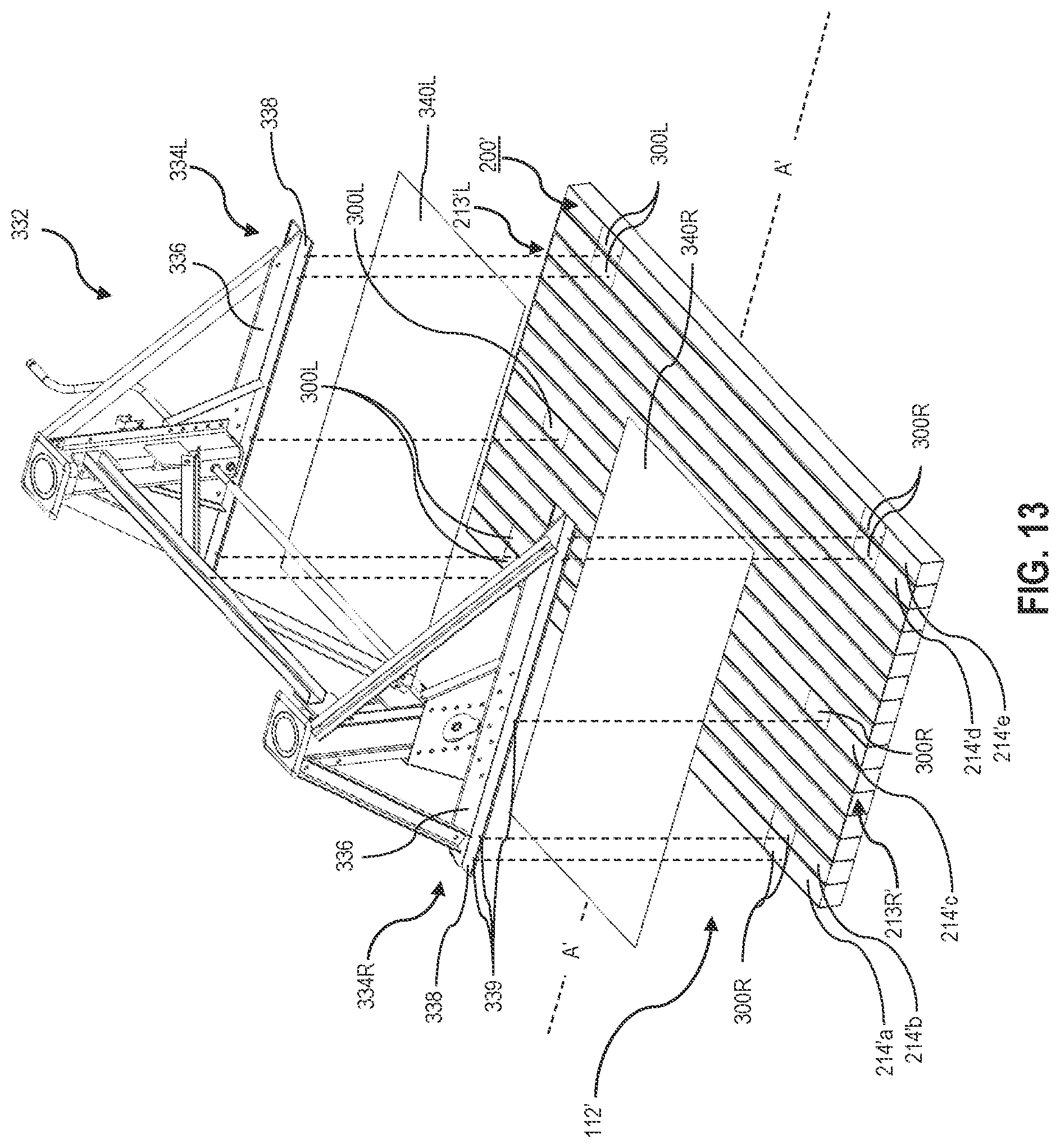 Patent US12319357 Figure 12 – Slide rail assembly and landing gear assembly with embedded hardpoint connectors