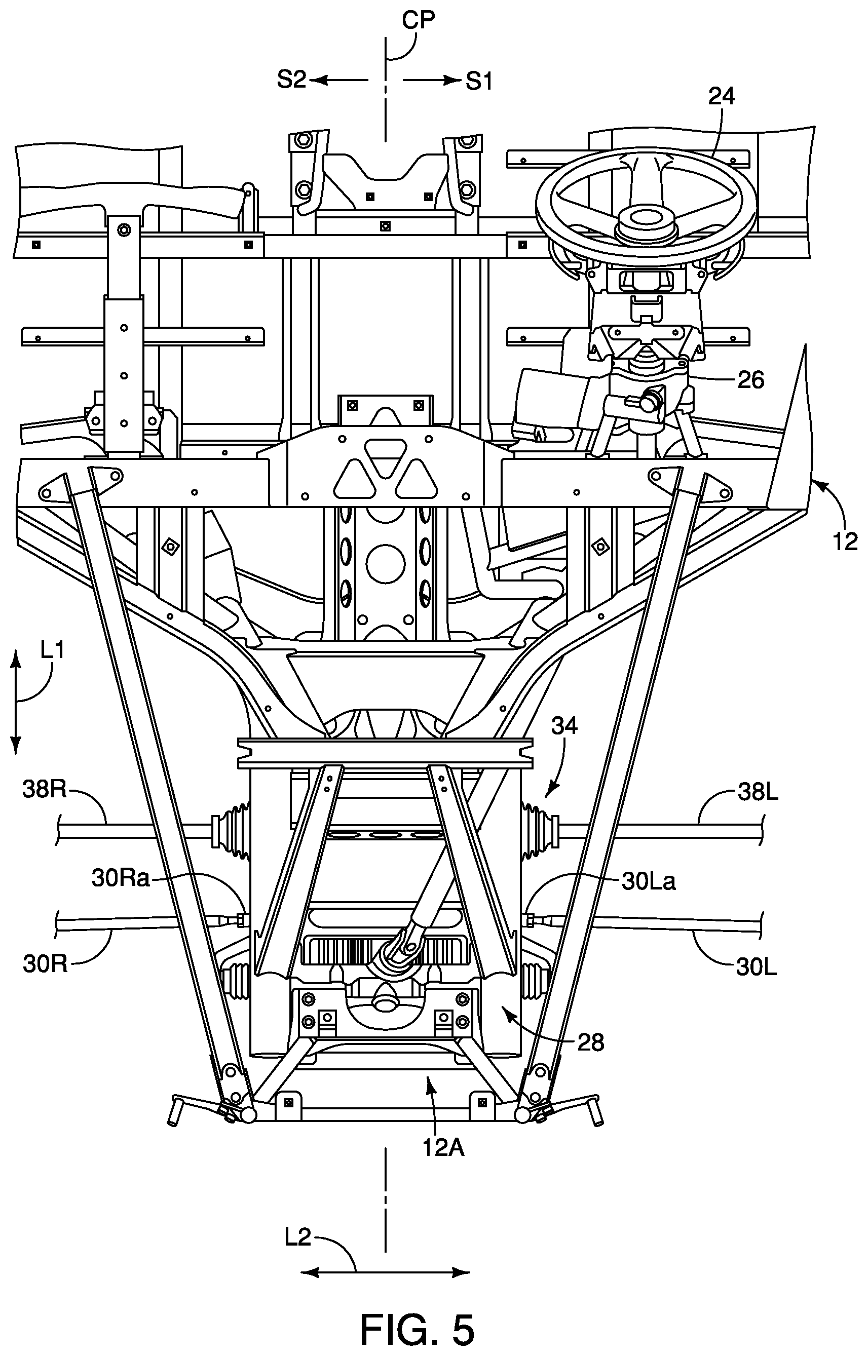 Patent US12319358 Figure 4 – Steering assembly