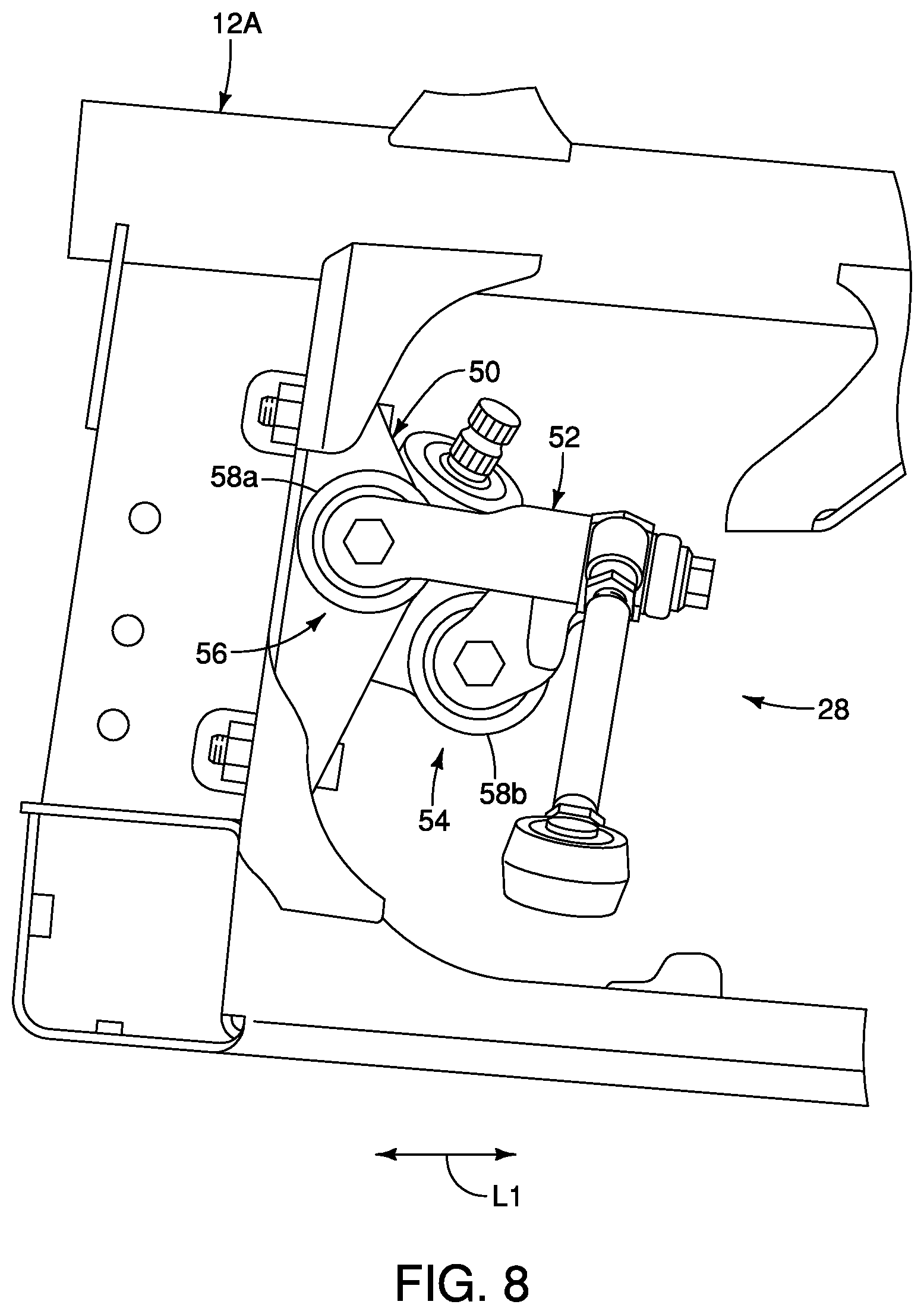 Patent US12319358 Figure 7 – Steering assembly