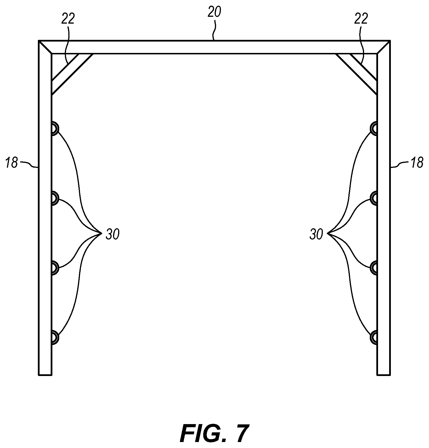 Patent US12319359 Figure 3 – Pivotable and nestable cargo rack for truck bed or trailer