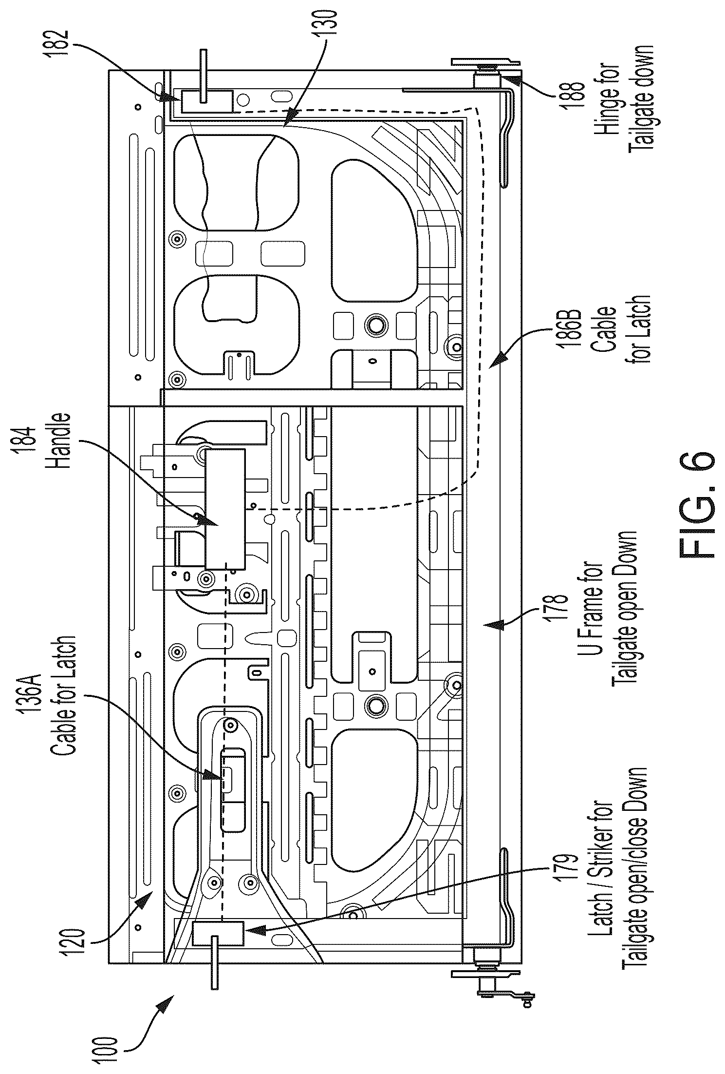 Patent US12319361 Figure 8 – Sliding tailgate for a vehicle