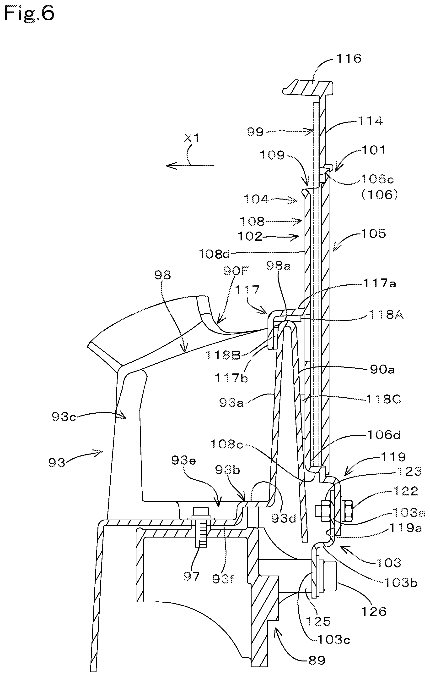 Patent US12319362 Figure 6 – Housing body and working machine