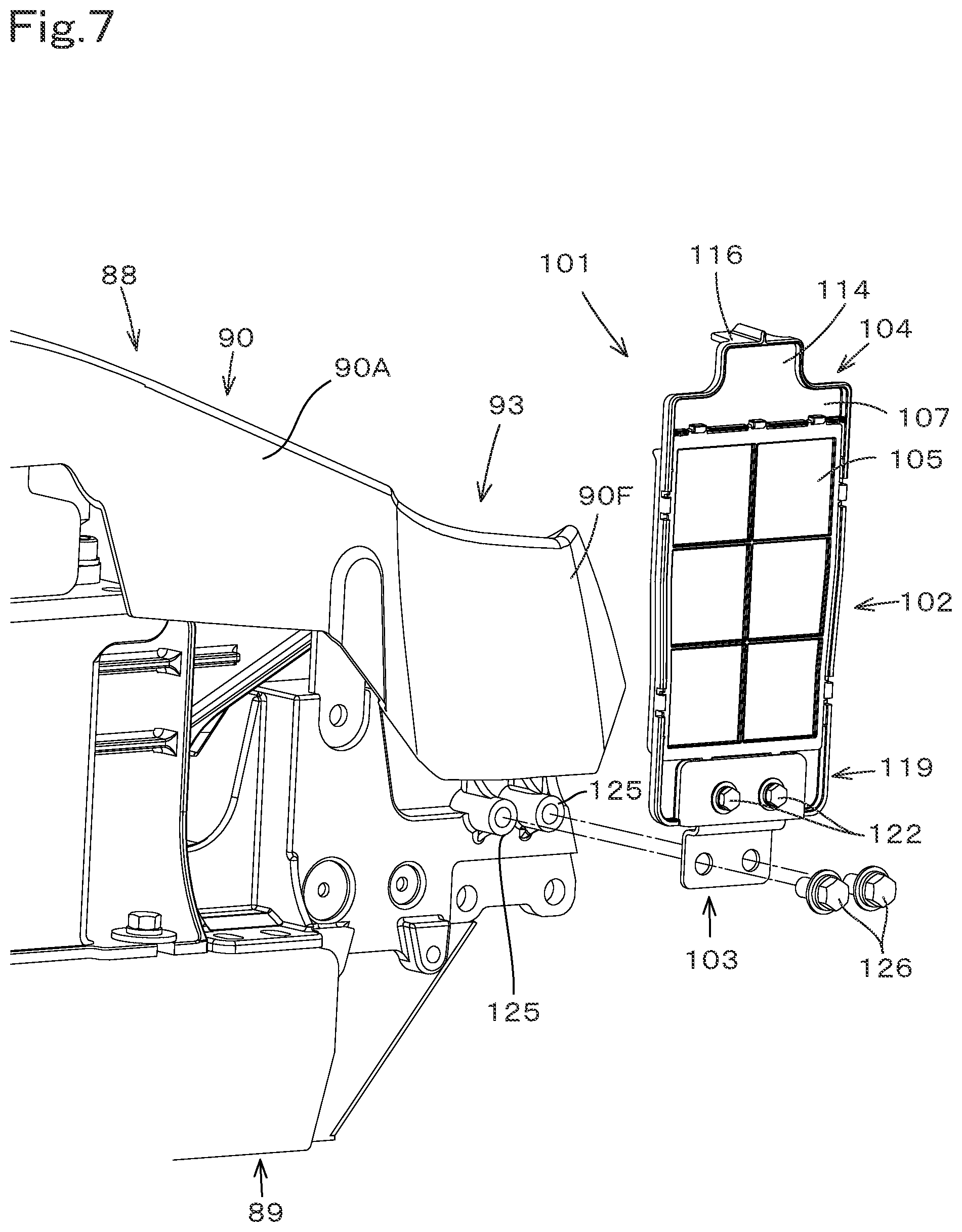 Patent US12319362 Figure 7 – Housing body and working machine