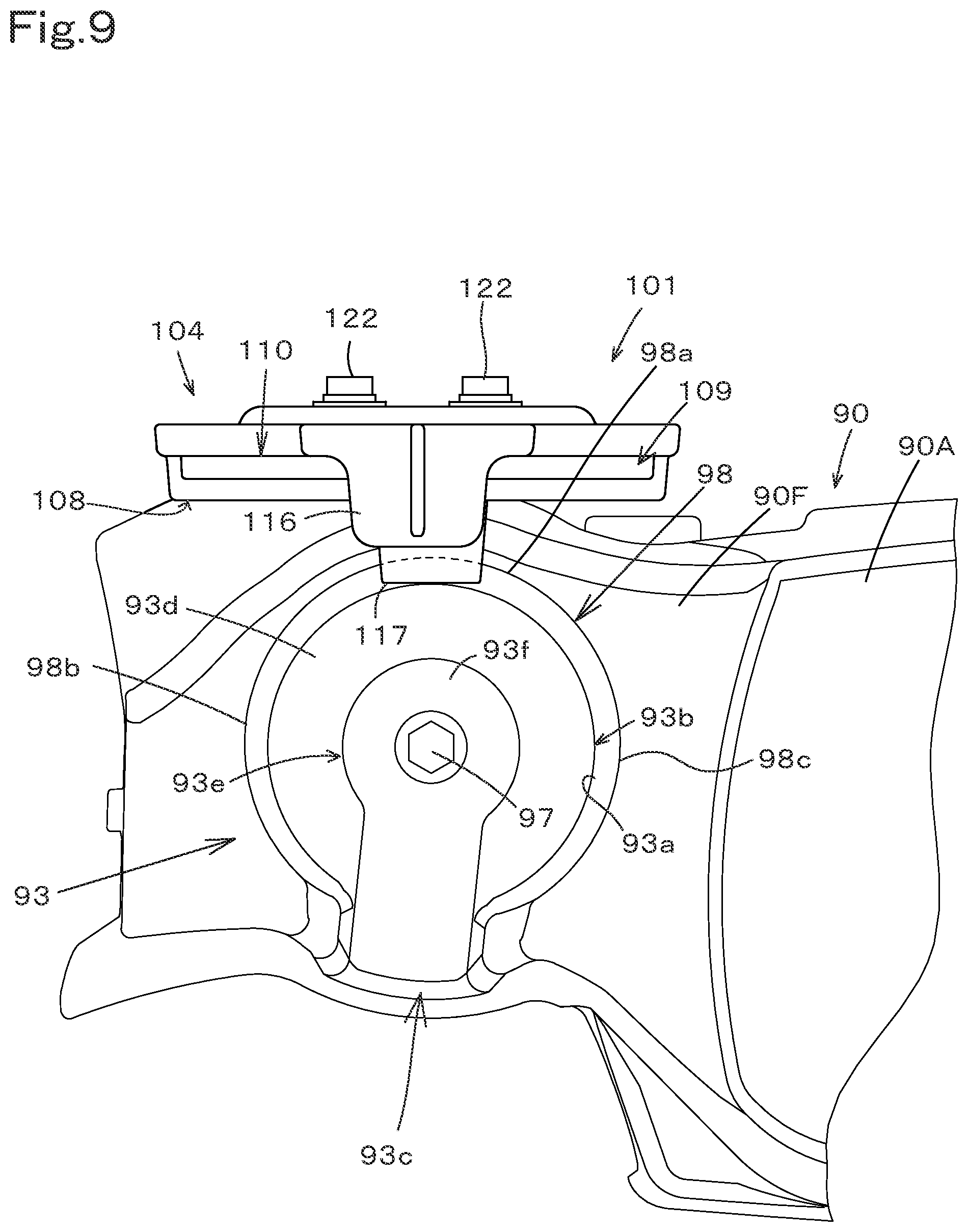 Patent US12319362 Figure 9 – Housing body and working machine