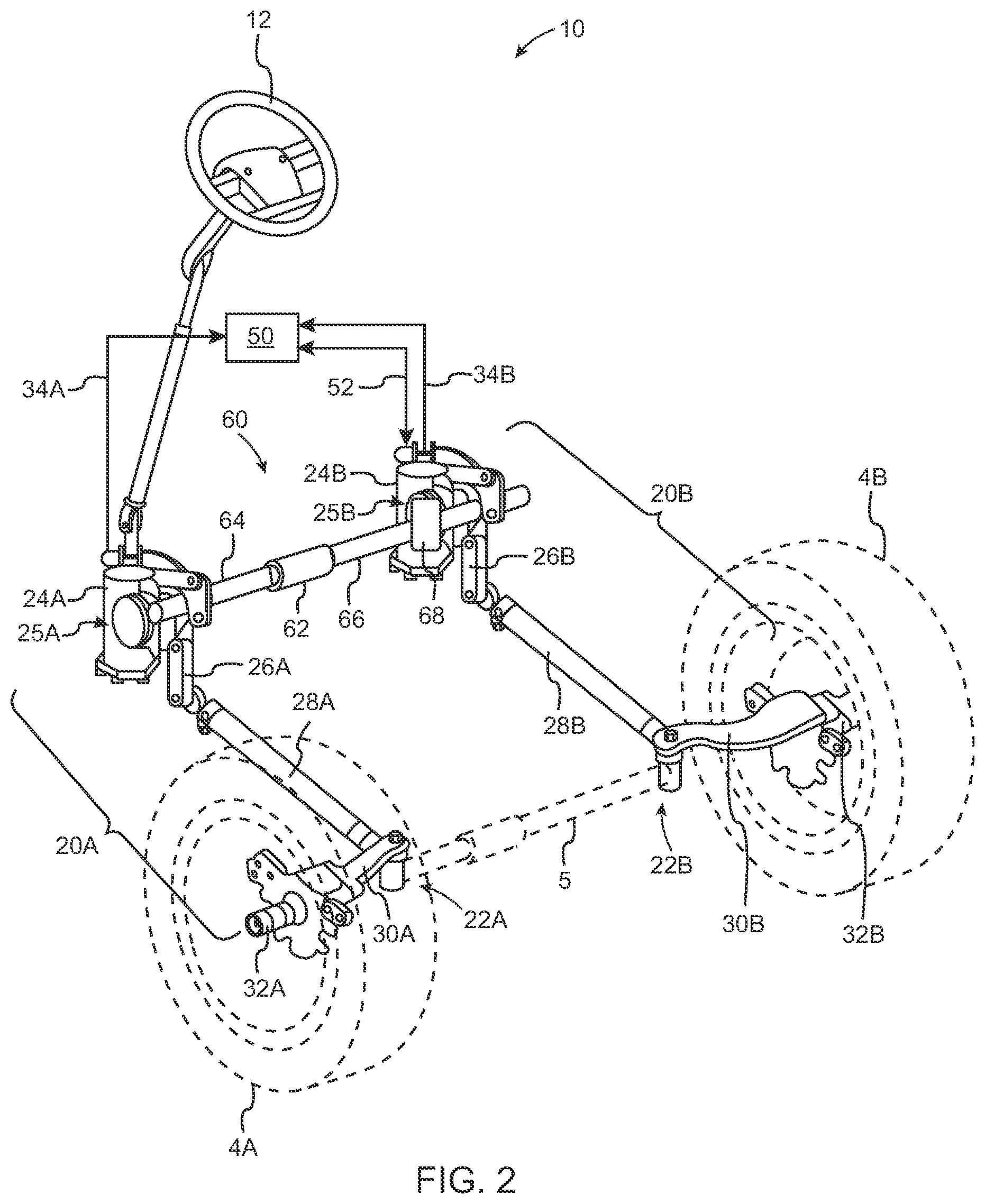 Patent US12319365 Figure 2 – Vehicle steering system and method for controlling a steering angle of a vehicle wheel
