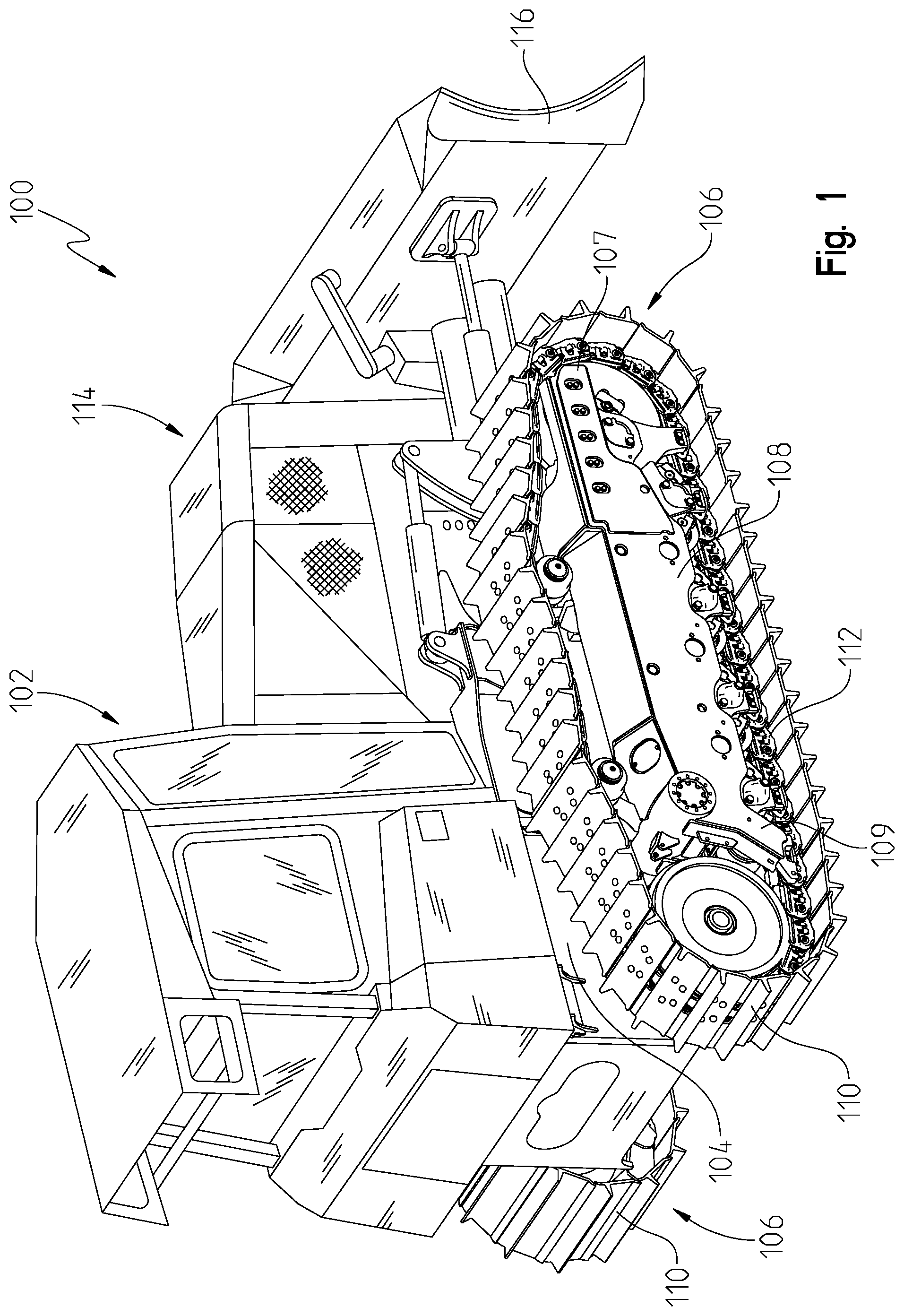 Patent US12319368 — Undercarriage assembly for a work machine and method of use — Figure 1