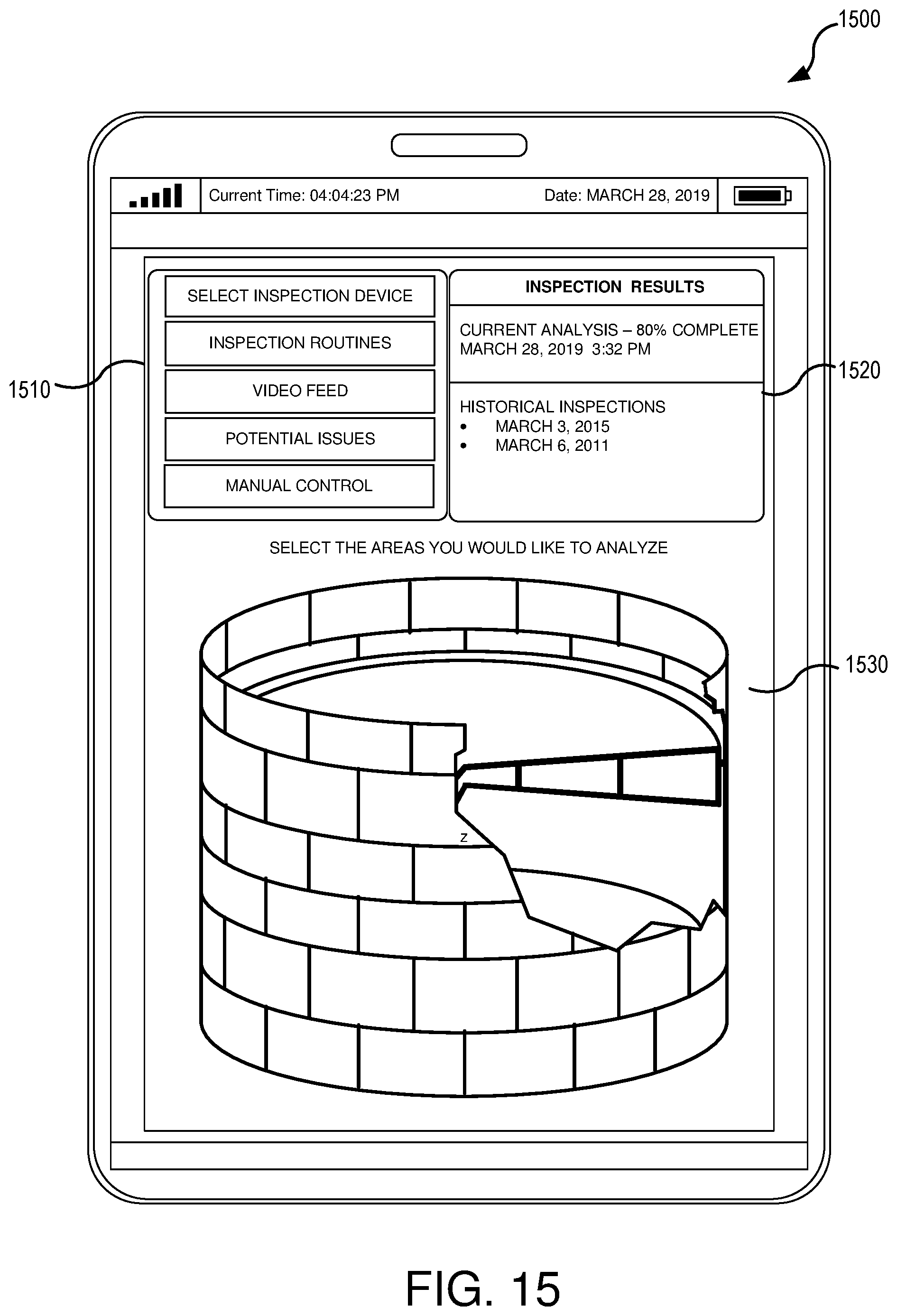 Patent US12319369 Figure 15 – Tank seal inspection