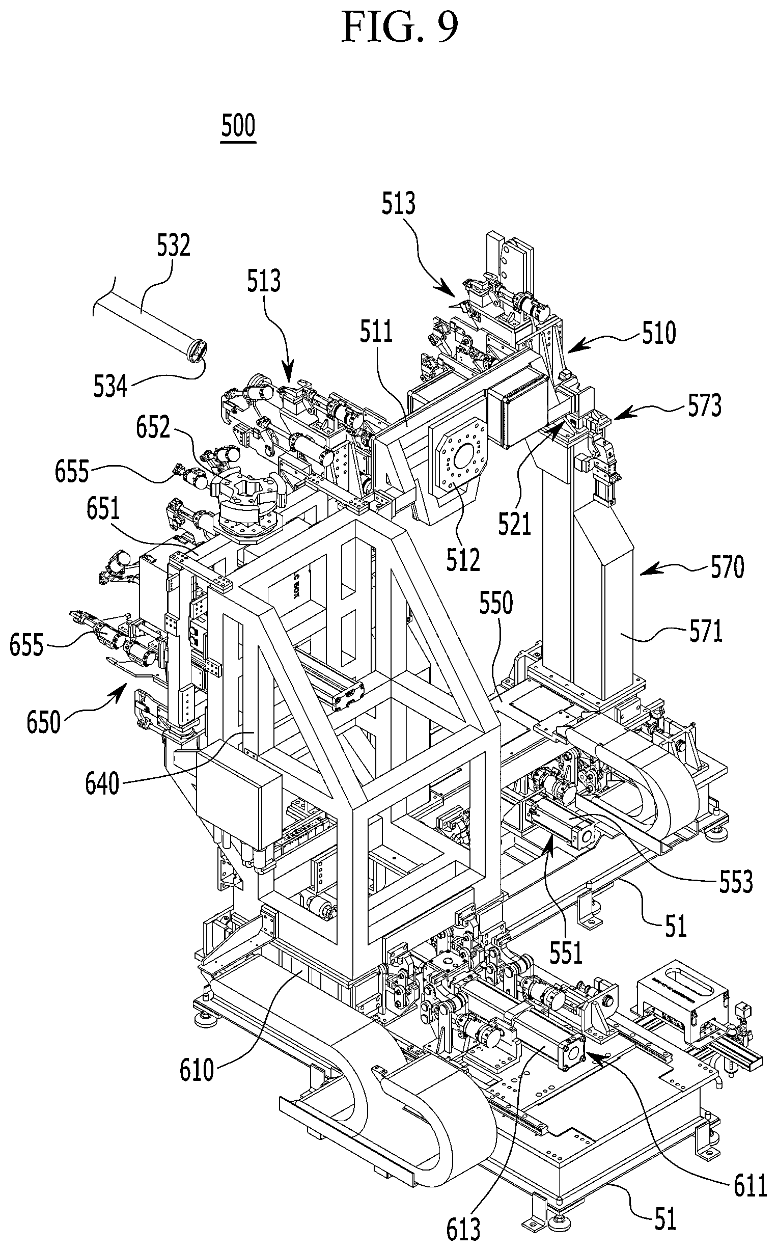 Patent US12319373 Figure 9 – Vehicle body assembly system