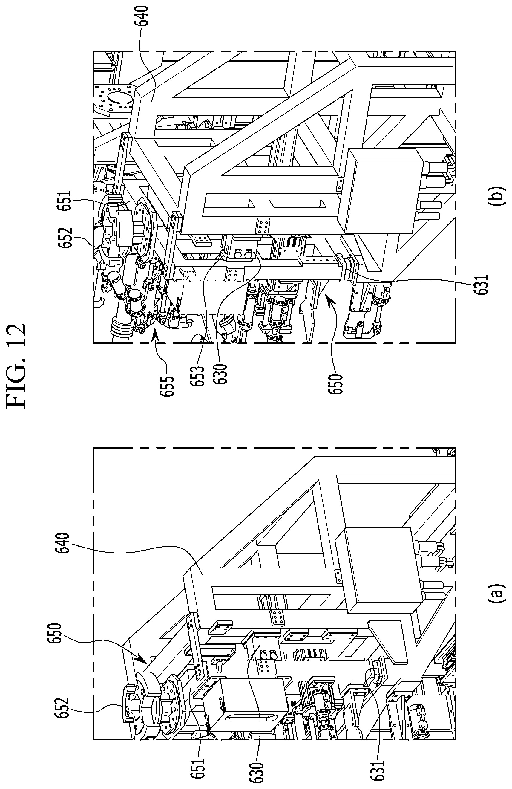 Patent US12319373 Figure 12 – Vehicle body assembly system
