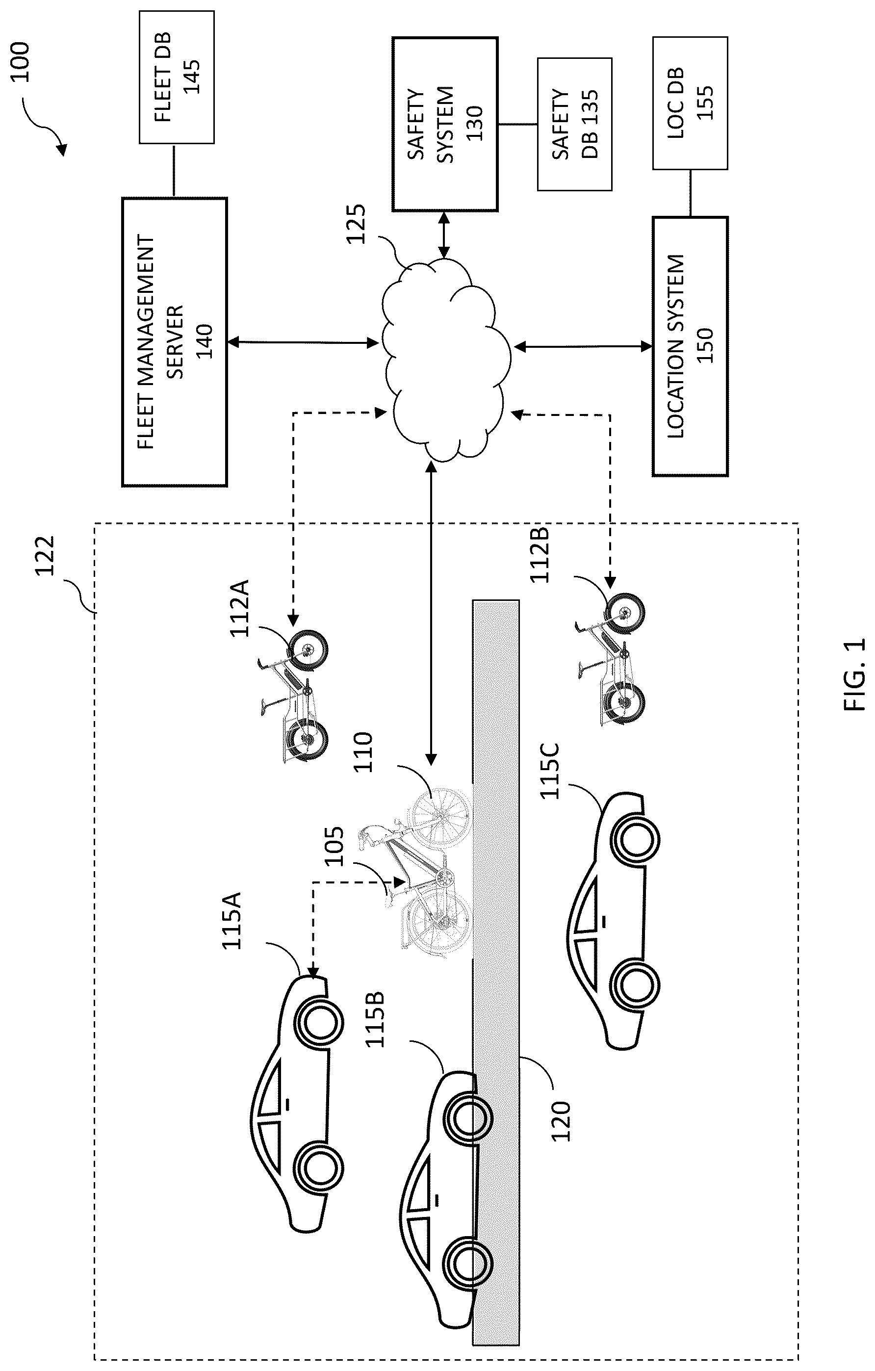 Patent US12319379 Figure 1 – Electric bicycle object detection system