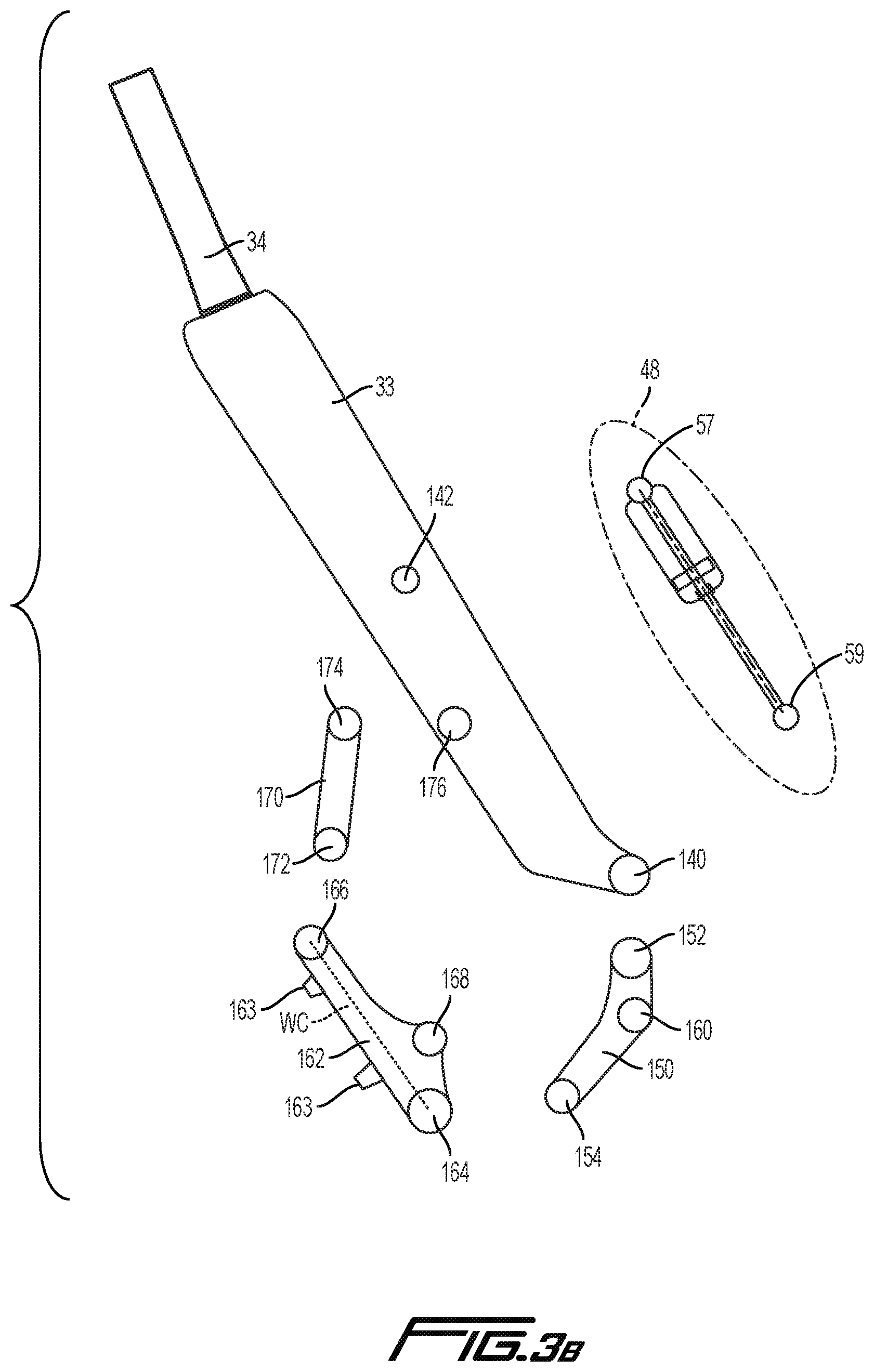 Patent US12319381 Figure 6 – Trailing link cycle wheel suspension assembly having gas pistons with unequal gas piston areas