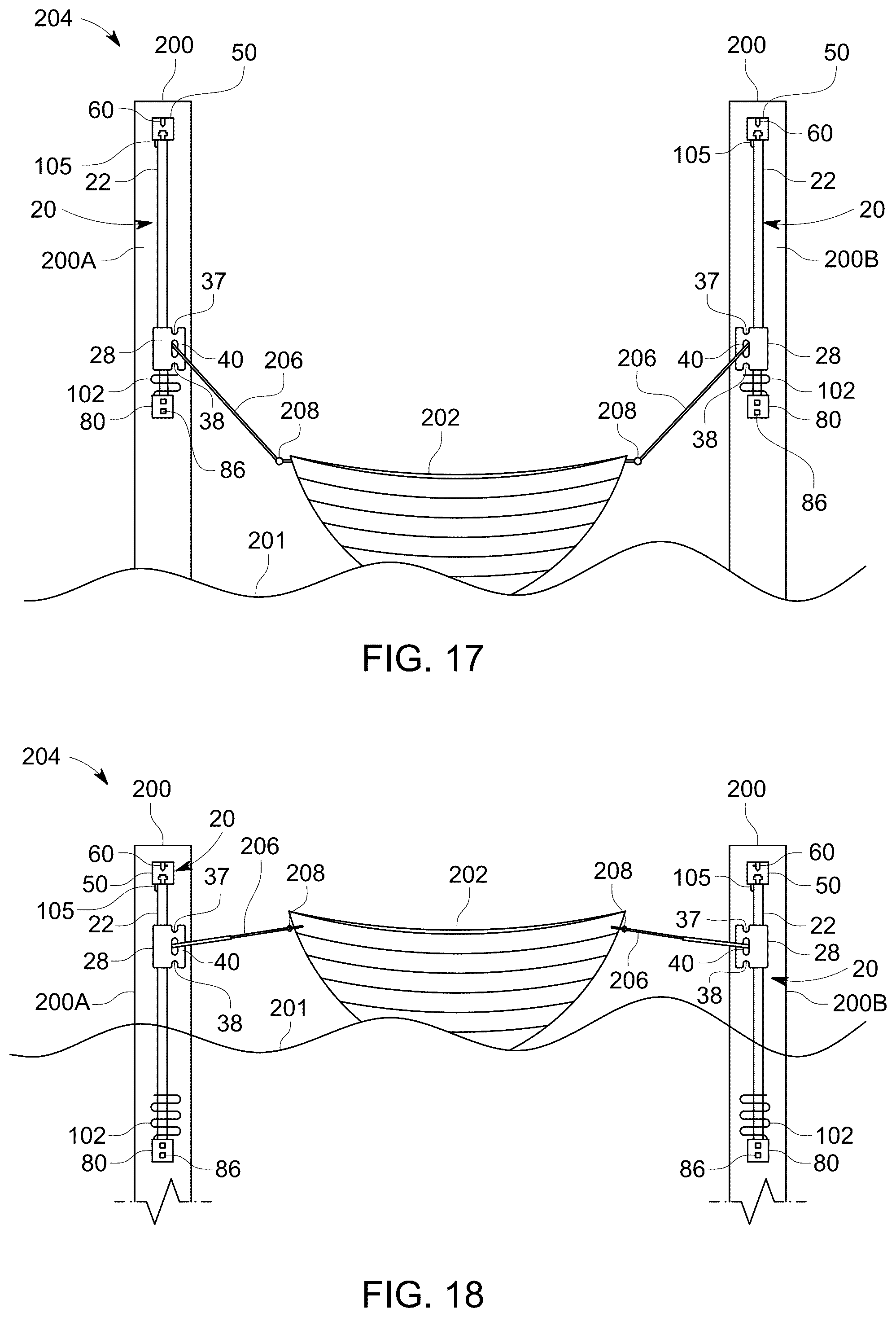 Patent US12319386 Figure 14 – Apparatus for securing watercraft against tidal action