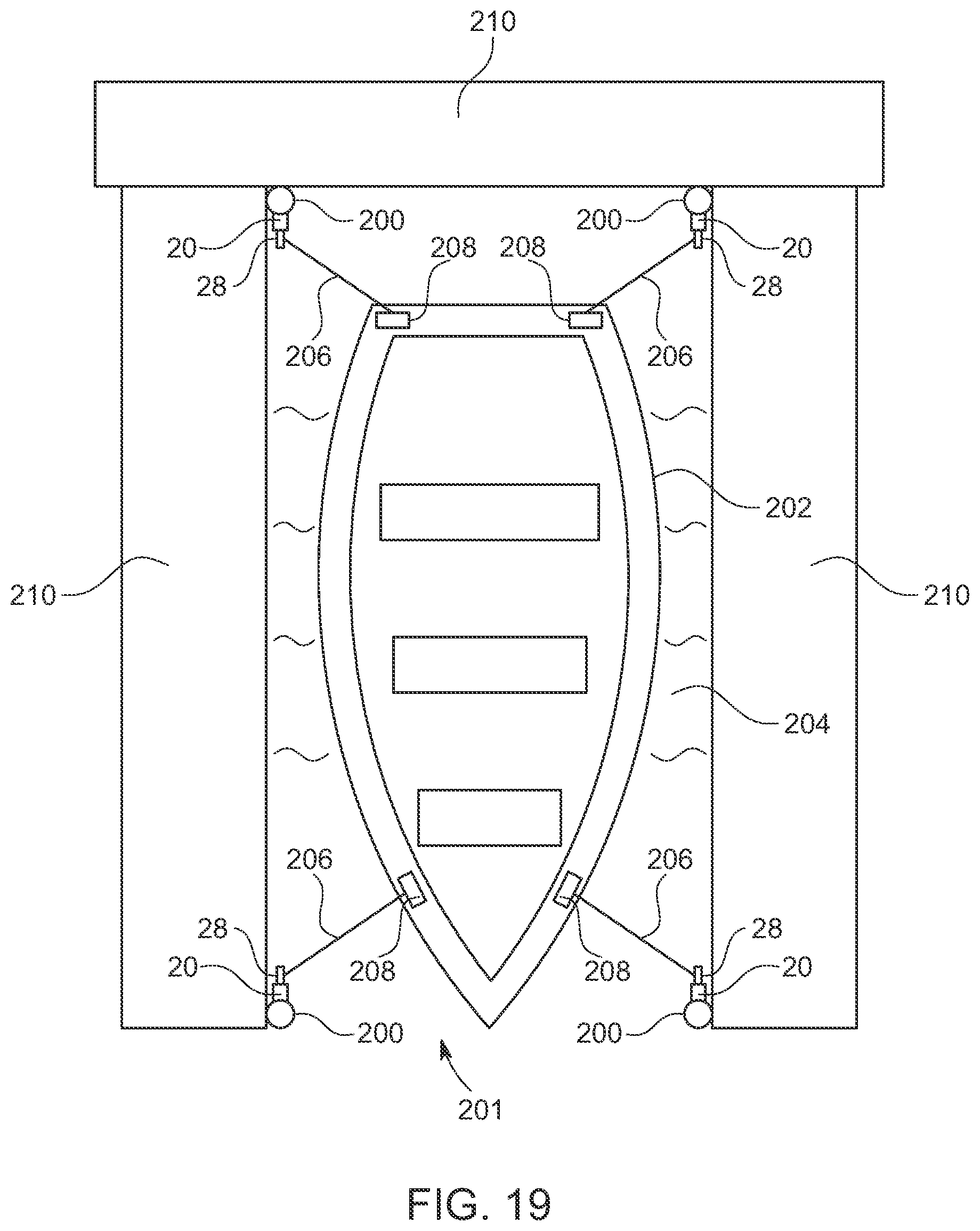 Patent US12319386 Figure 15 – Apparatus for securing watercraft against tidal action
