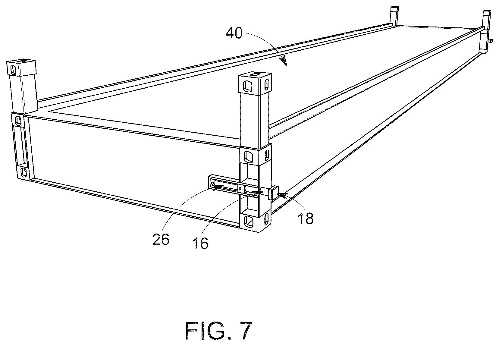 Patent US12319387 Figure 5 – Gap compression guides for shipping containers