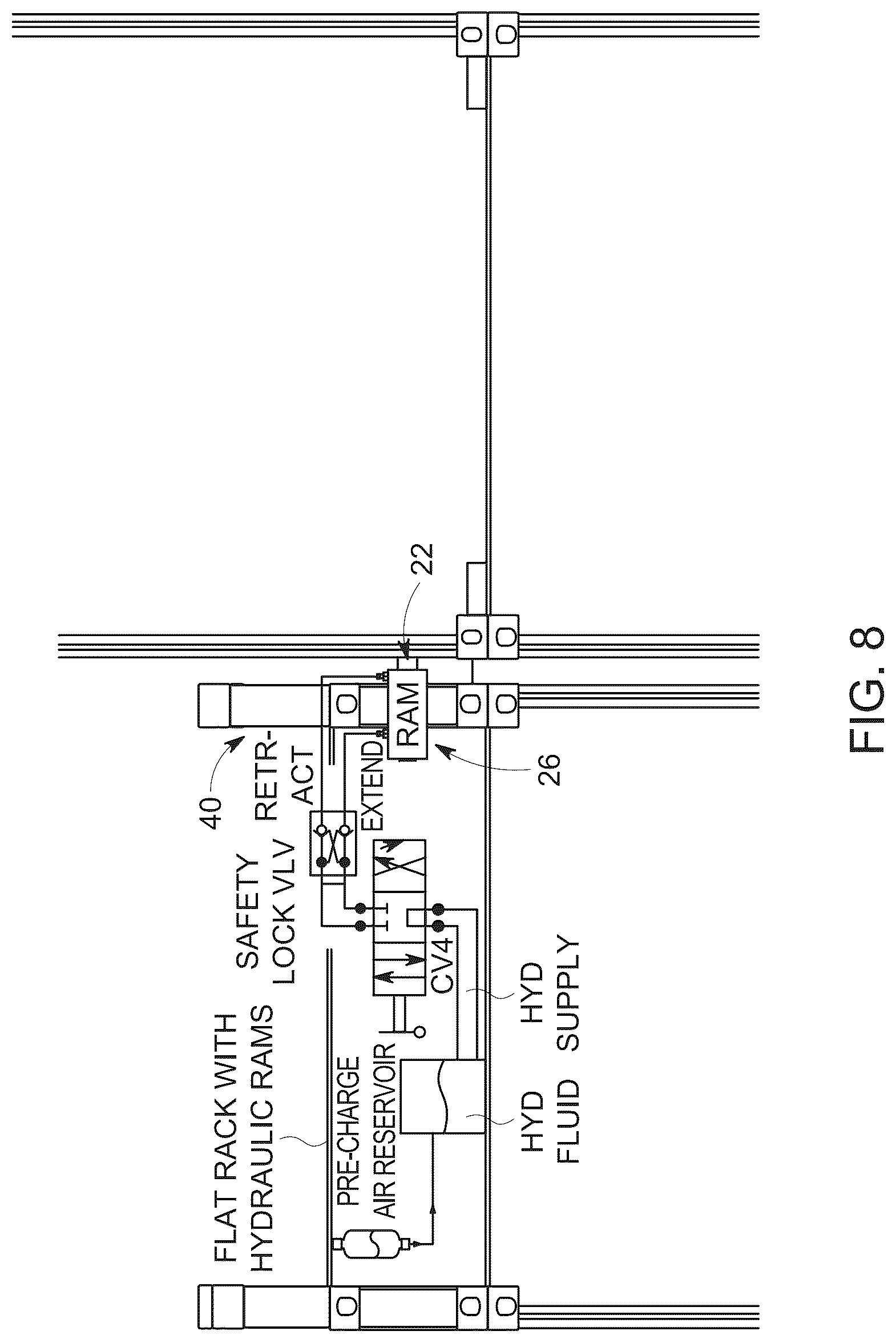 Patent US12319387 Figure 6 – Gap compression guides for shipping containers