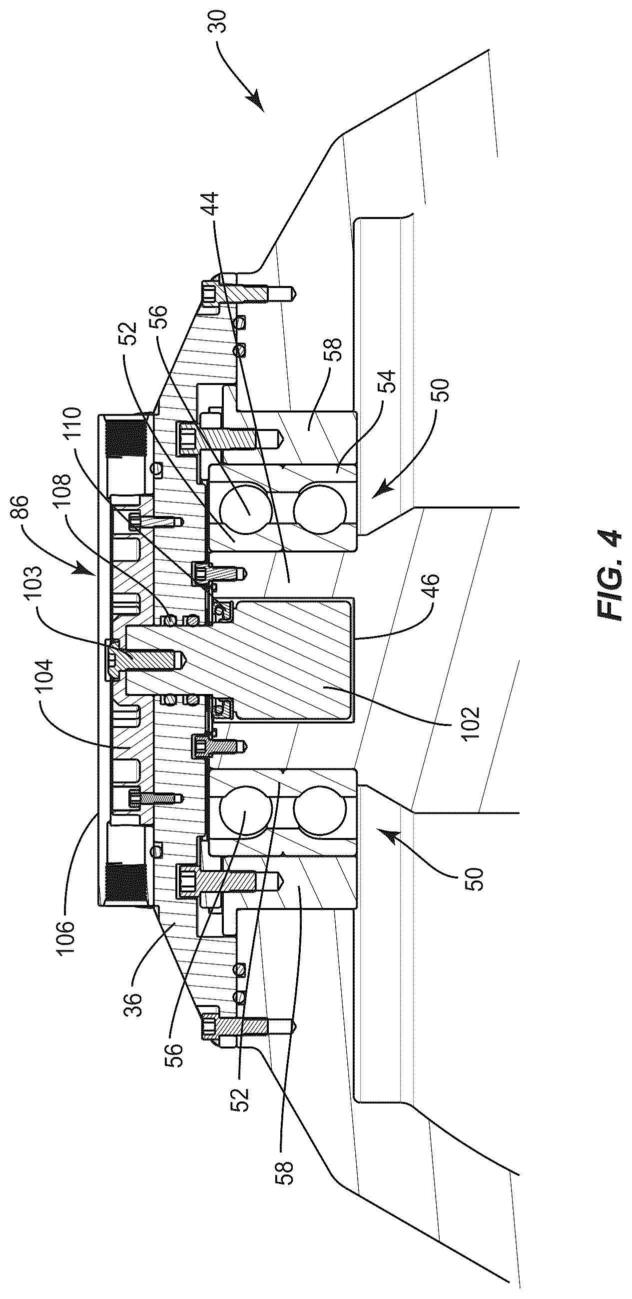 Patent US12319391 Figure 4 – Gyroscopic boat roll stabilizer