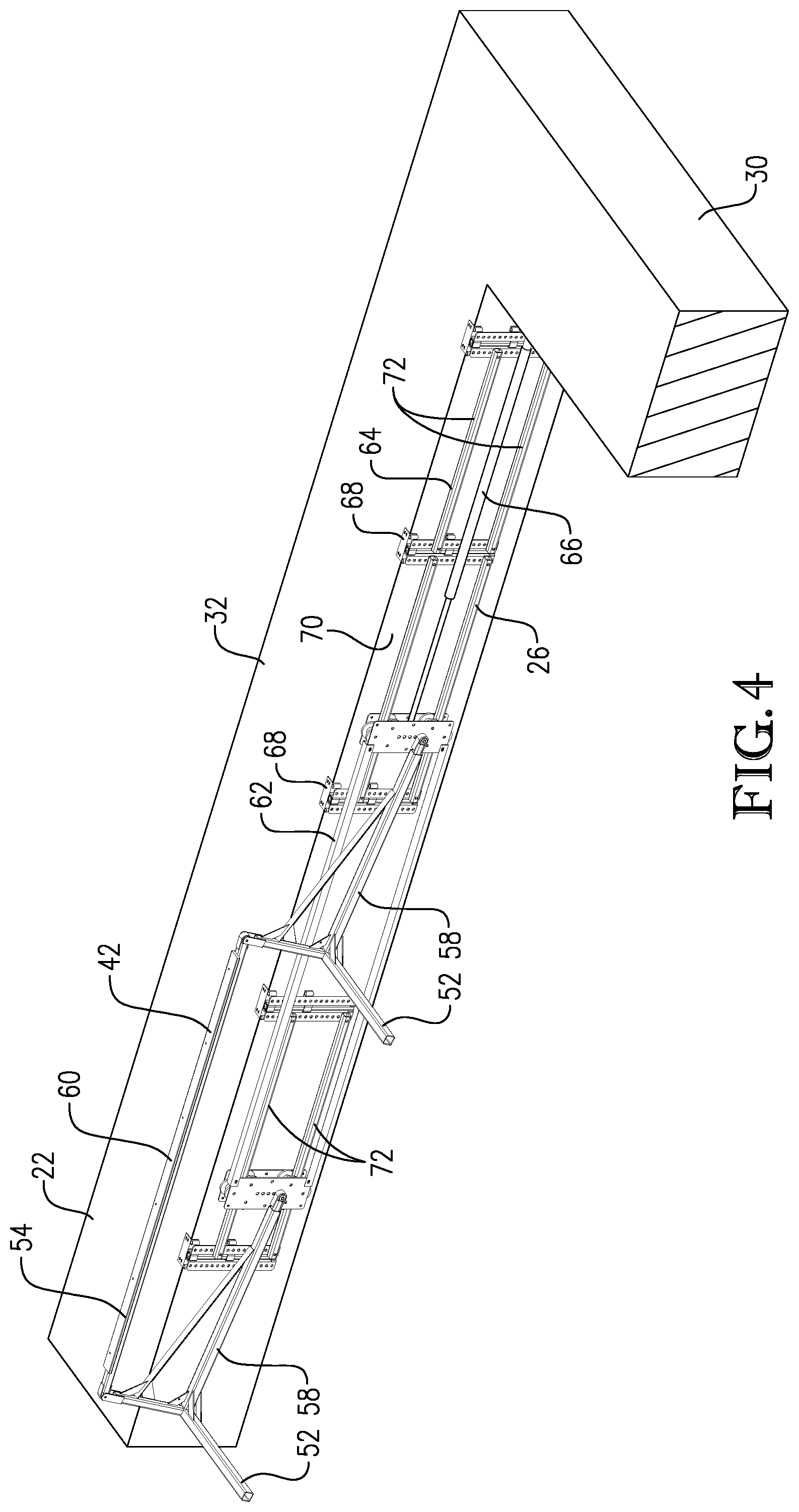 Patent US12319392 Figure 4 – Shiftable boat lift
