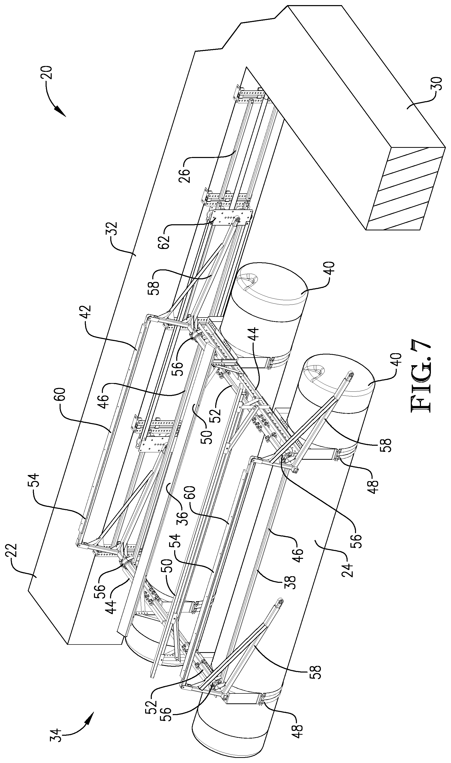 Patent US12319392 Figure 7 – Shiftable boat lift