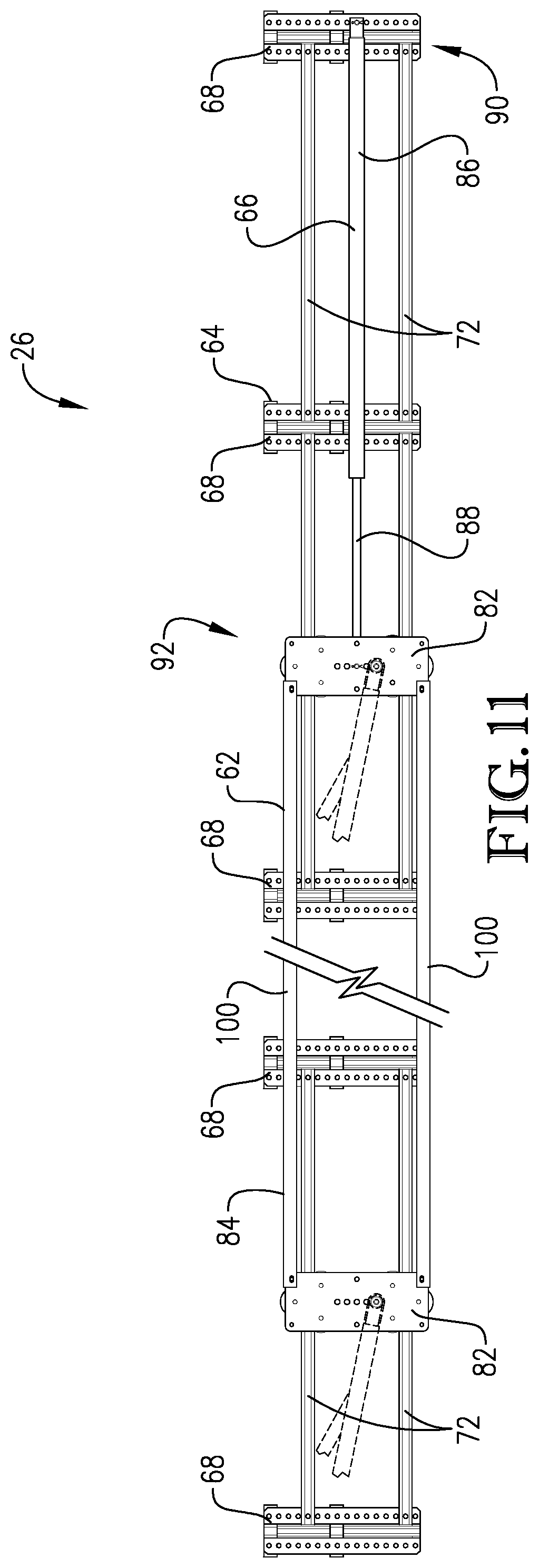 Patent US12319392 Figure 11 – Shiftable boat lift