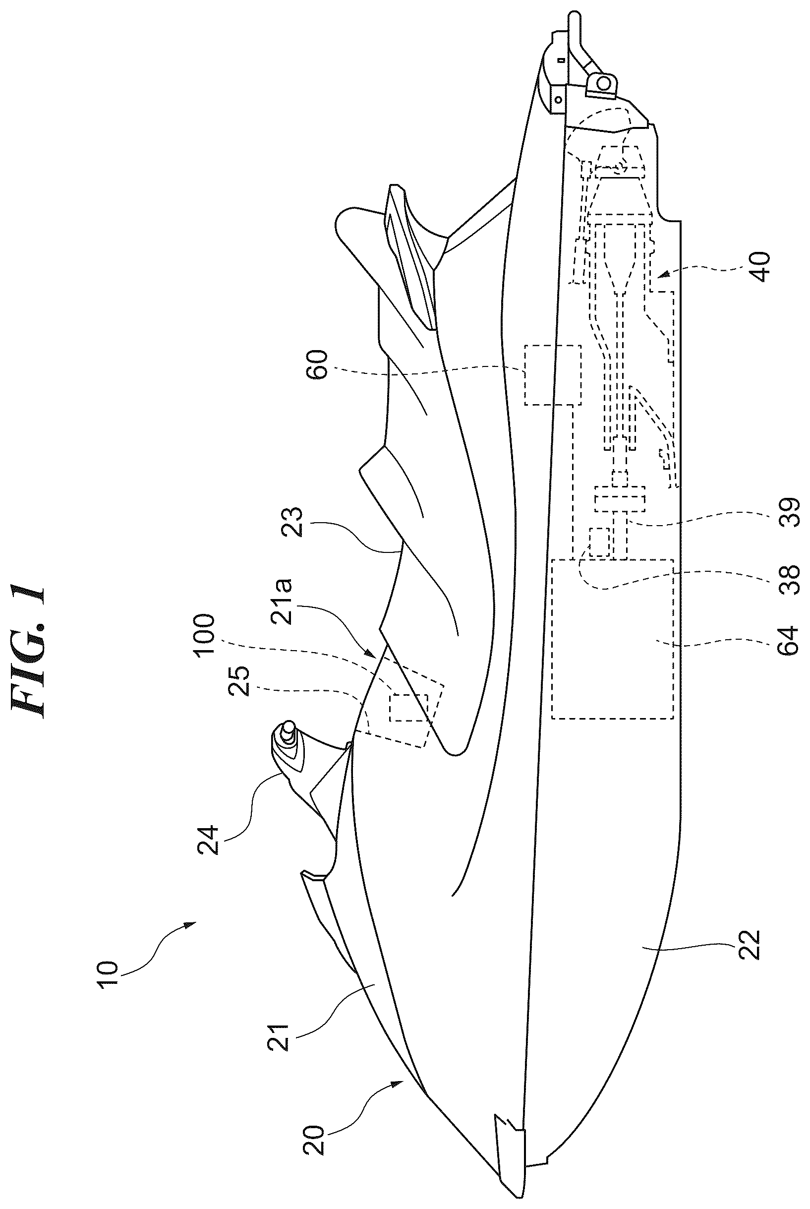 Patent US12319394 Figure 1 – Control device of marine vessel, control system of marine vessel, and marine vessel