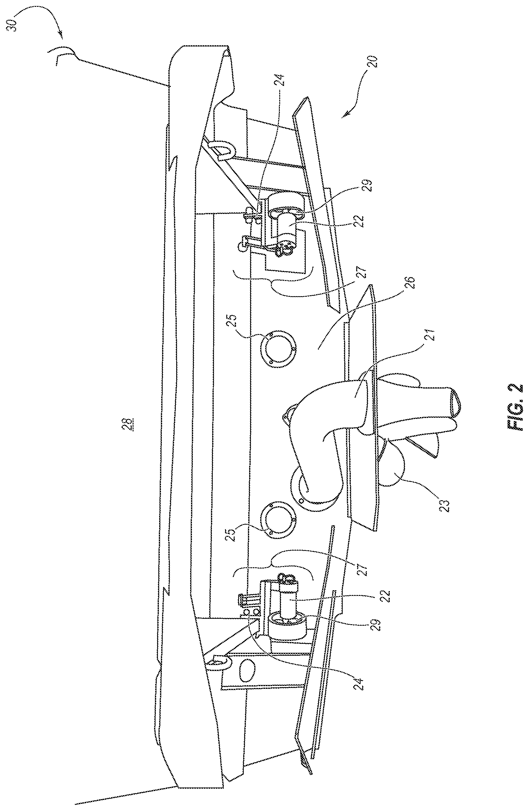 Patent US12319397 Figure 2 – Thrust system for steering marine vessels