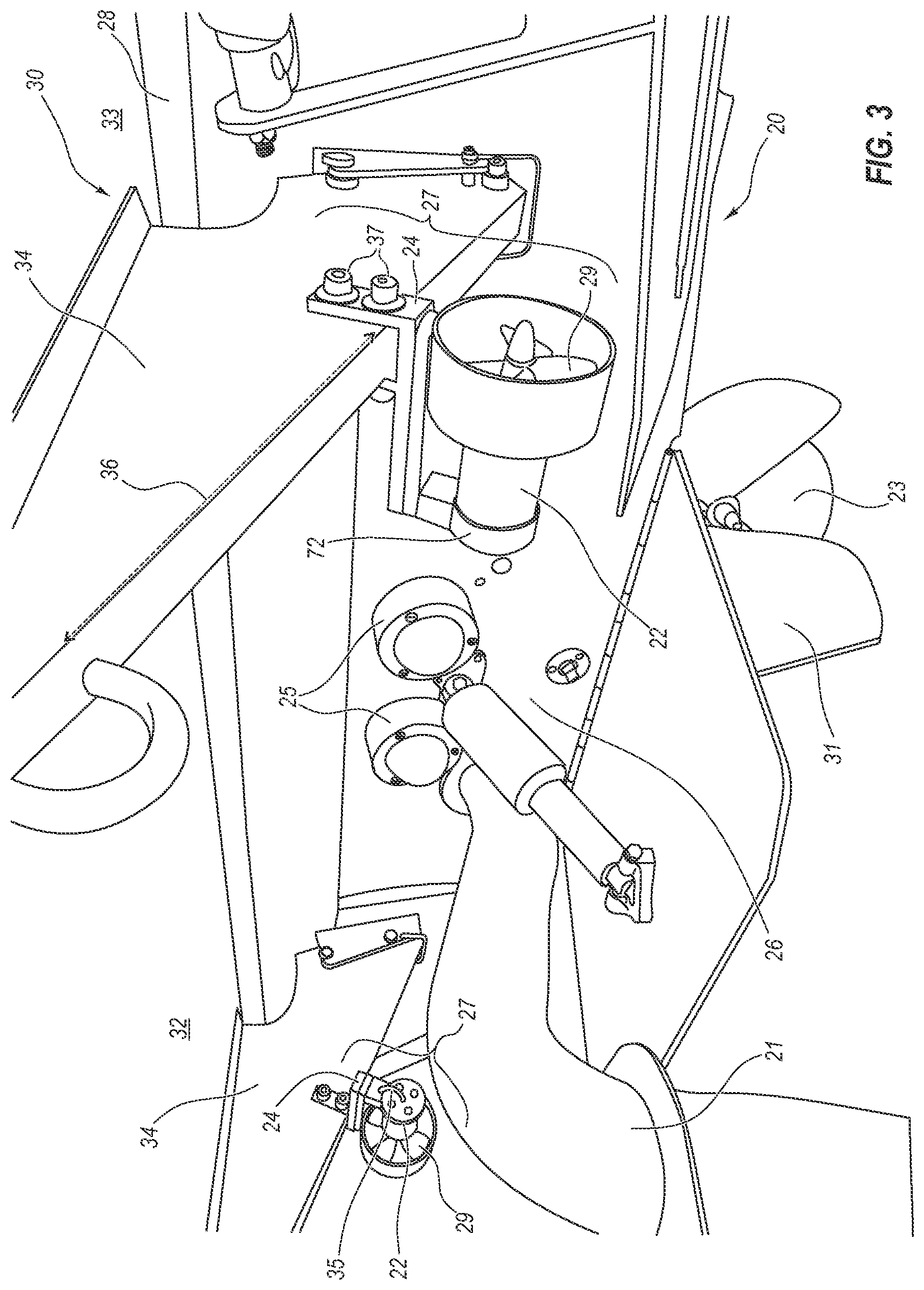 Patent US12319397 Figure 3 – Thrust system for steering marine vessels