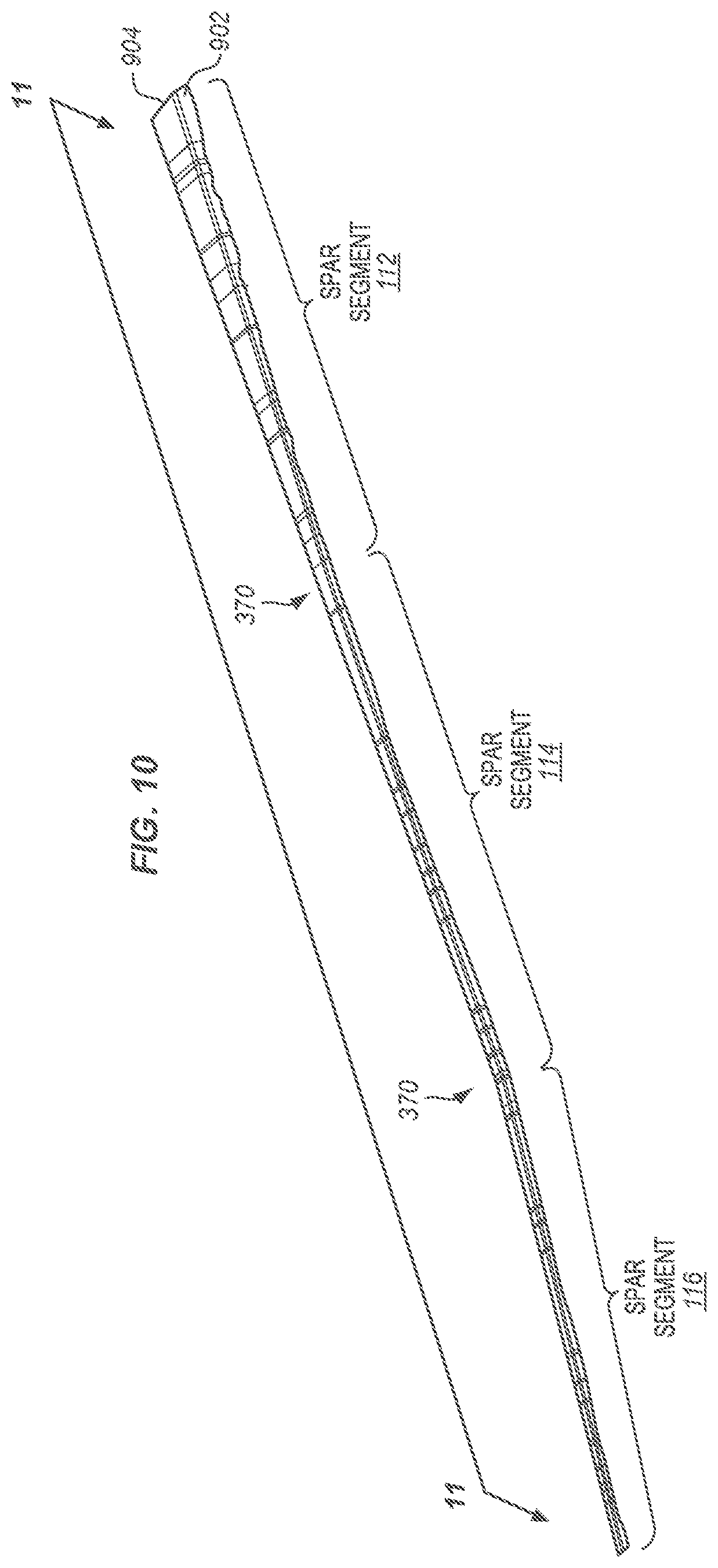 Patent US12319398 Figure 12 – Fabrication of multi-segment spars
