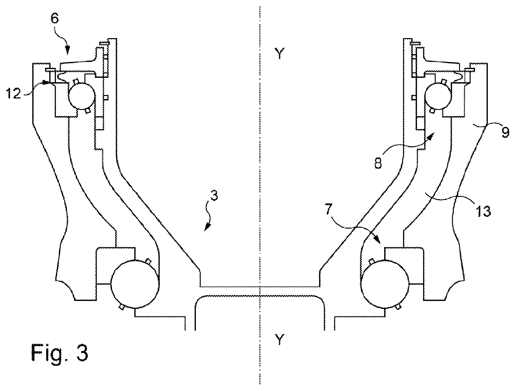 Patent US12319401 Figure 2 – Sealing arrangement for a rolling bearing subjected to centrifugal forces