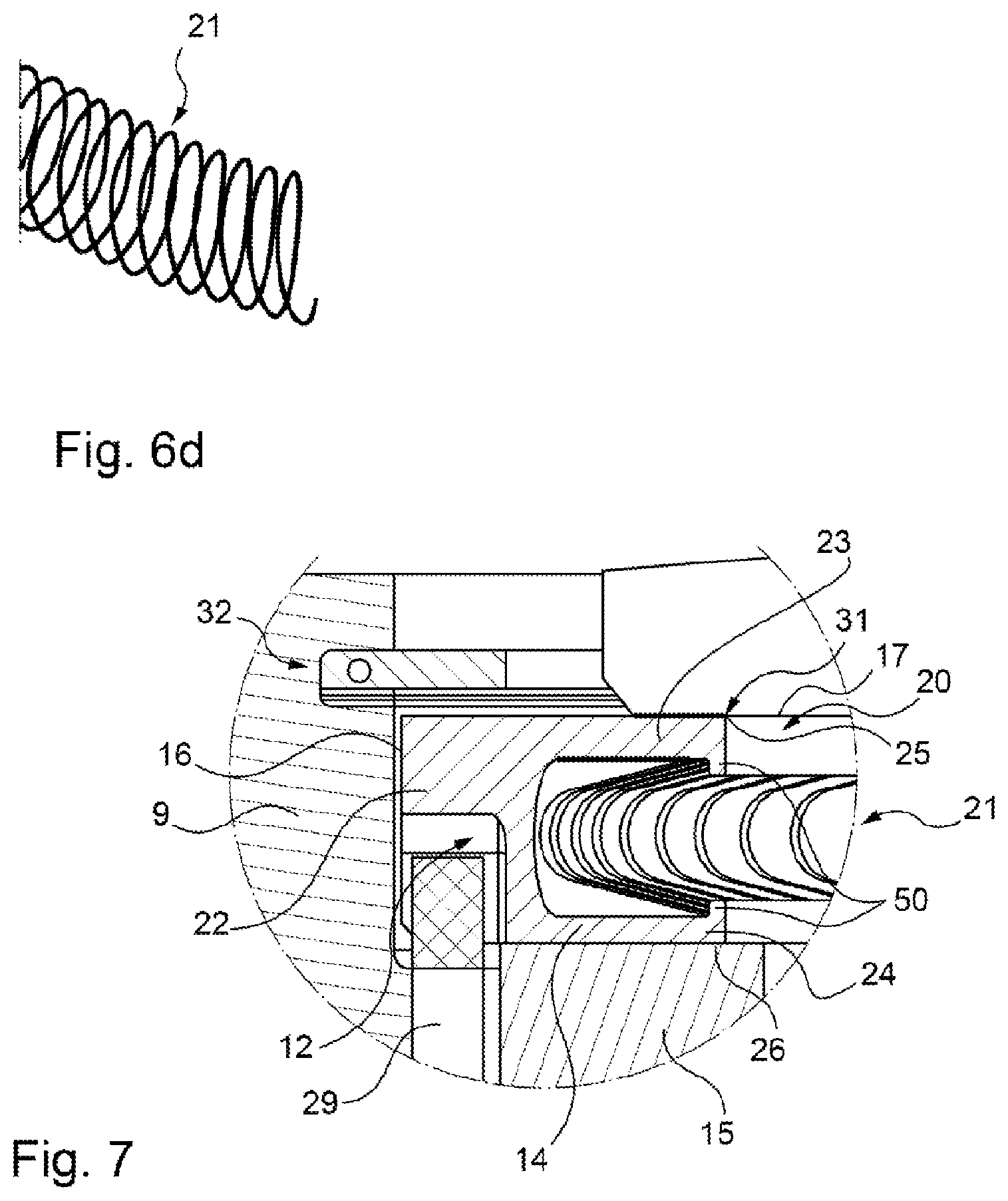 Patent US12319401 Figure 5 – Sealing arrangement for a rolling bearing subjected to centrifugal forces