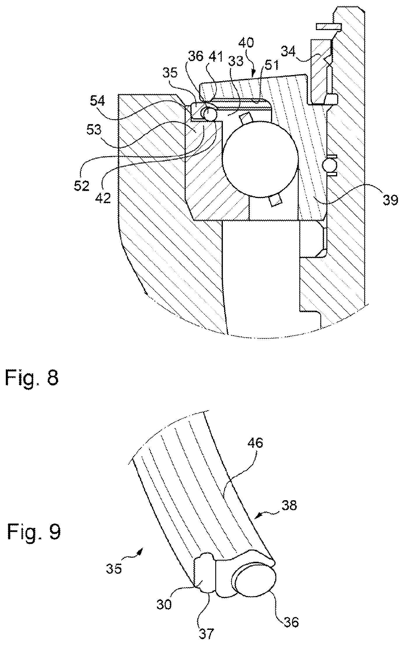 Patent US12319401 Figure 6 – Sealing arrangement for a rolling bearing subjected to centrifugal forces