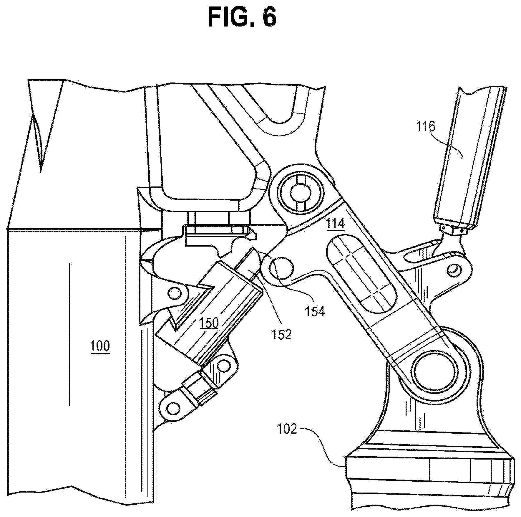 Patent US12319405 Figure 6 – Folding trailing arm landing gear