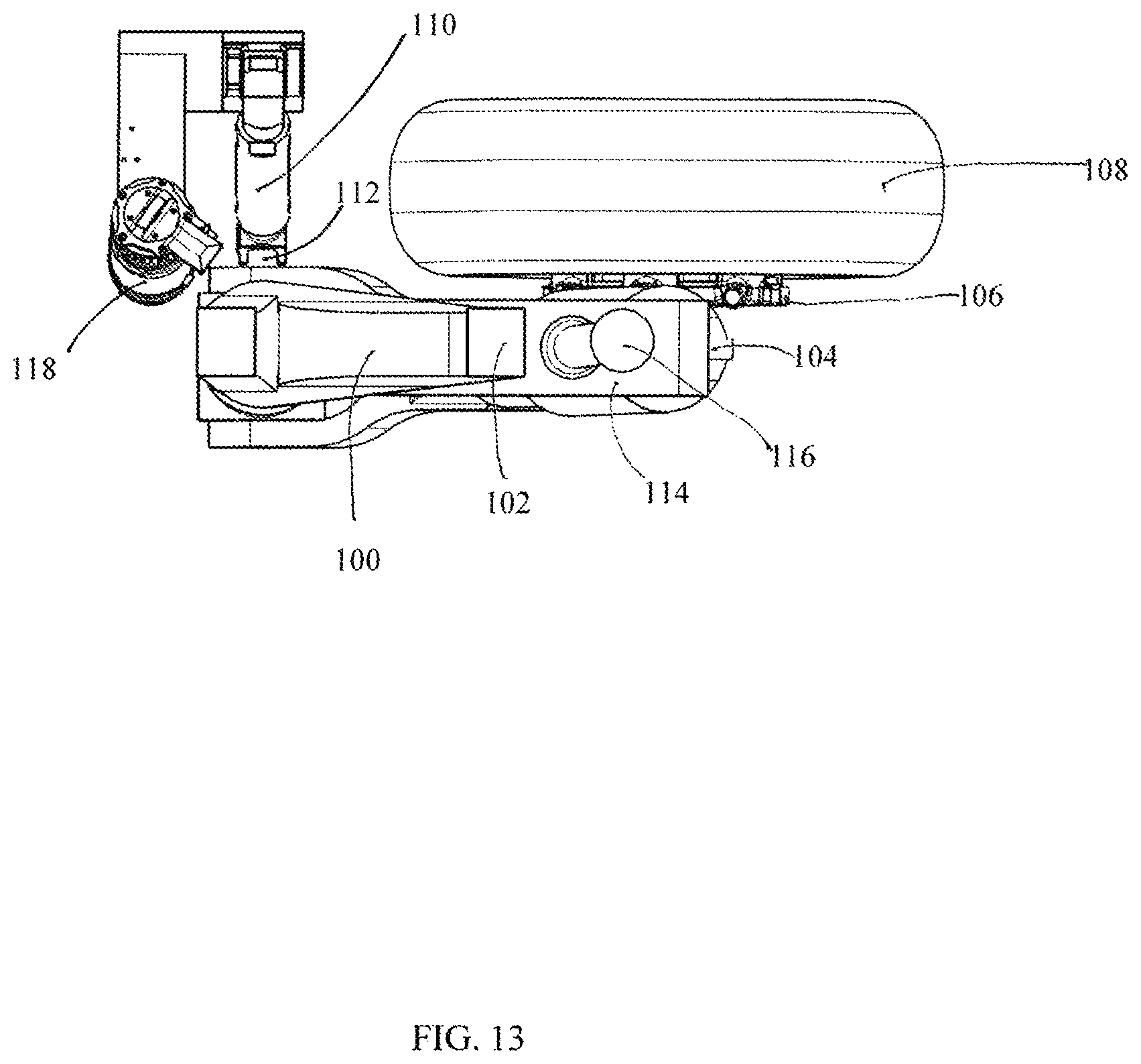 Patent US12319405 Figure 13 – Folding trailing arm landing gear