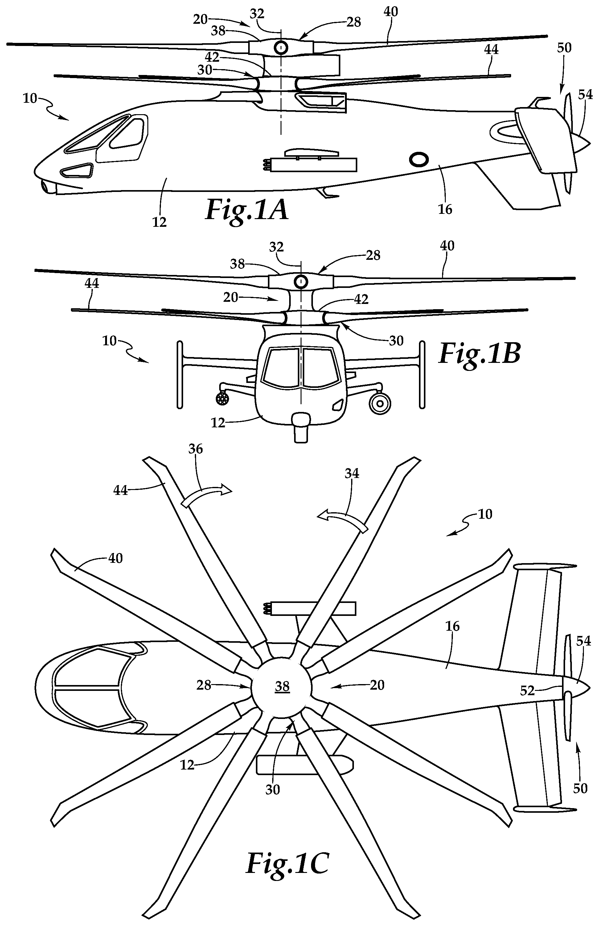 Patent US12319406 Figure 1 – Vibration isolation systems for compound helicopters