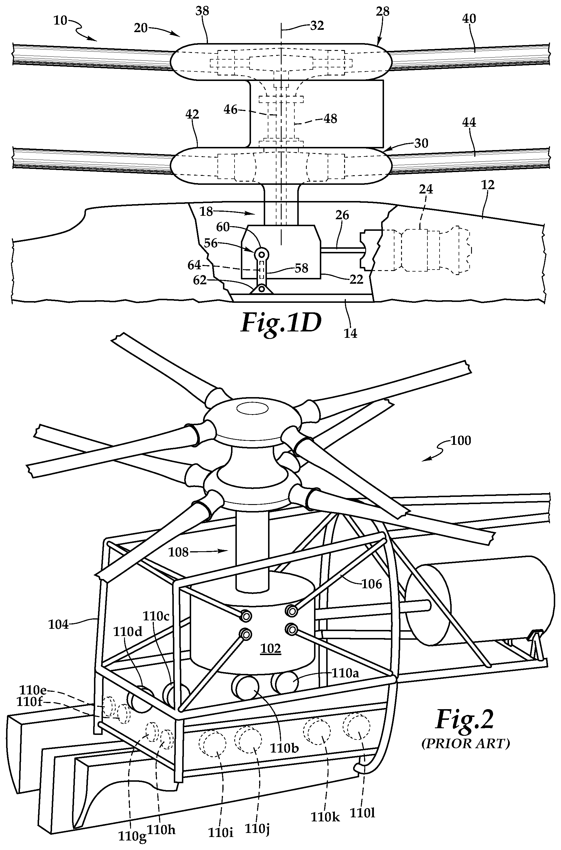 Patent US12319406 Figure 2 – Vibration isolation systems for compound helicopters