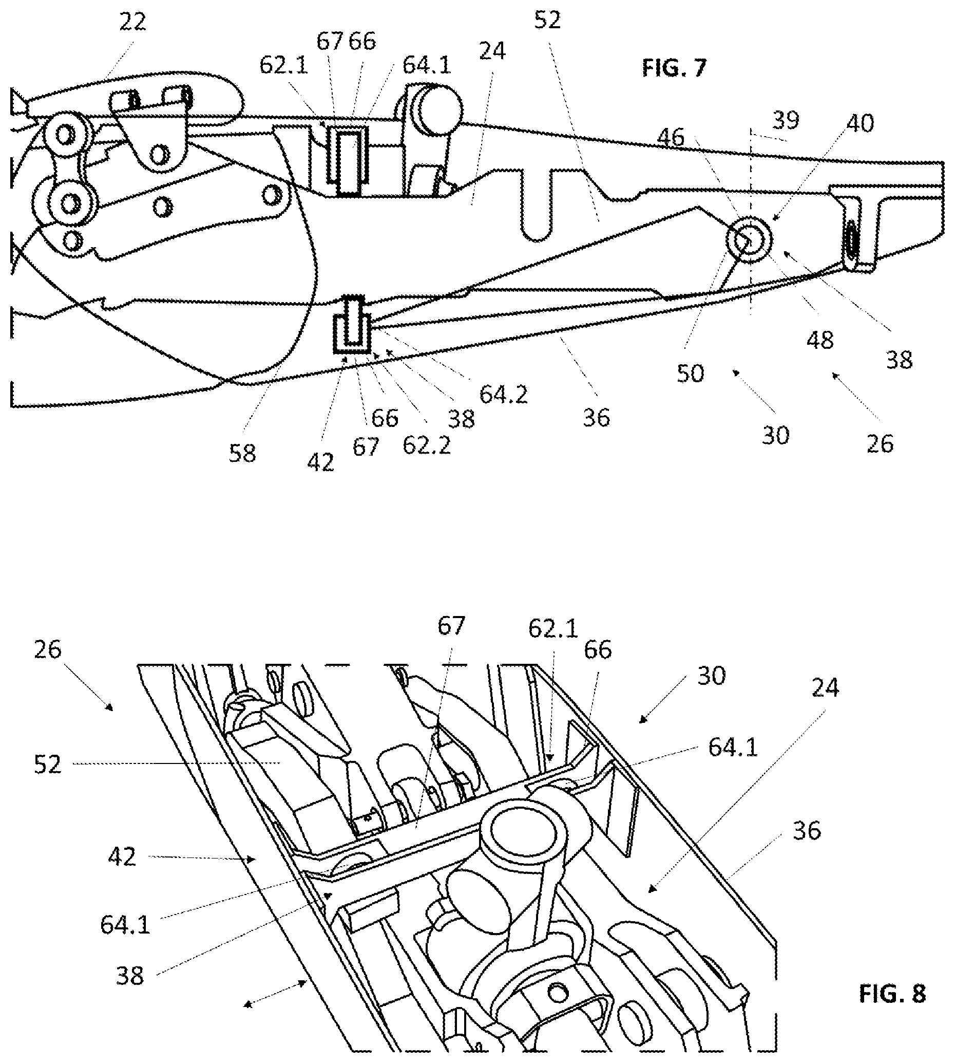 Patent US12319408 Figure 4 – Fairing arrangement for a high-lift mechanism of an aircraft