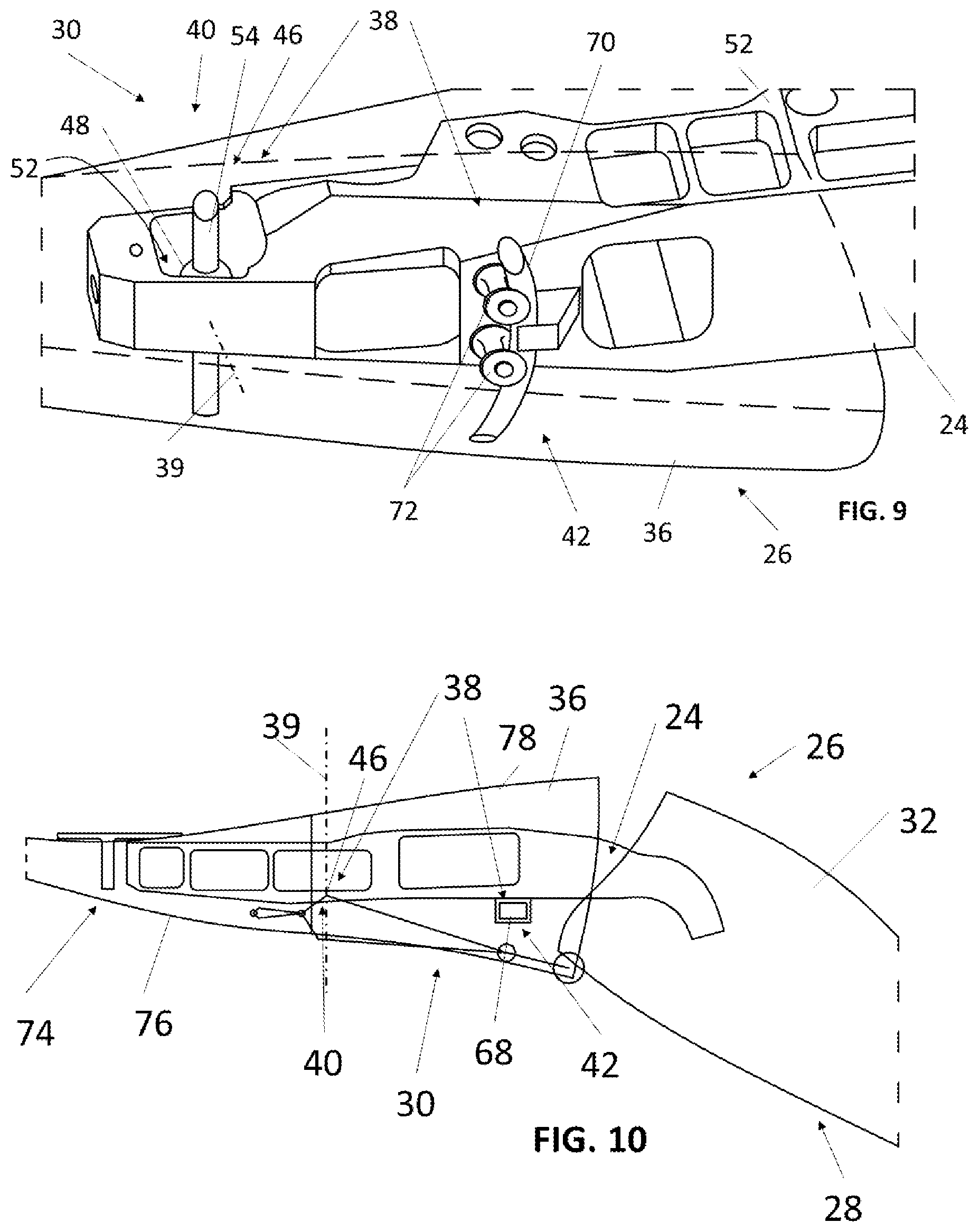 Patent US12319408 Figure 5 – Fairing arrangement for a high-lift mechanism of an aircraft