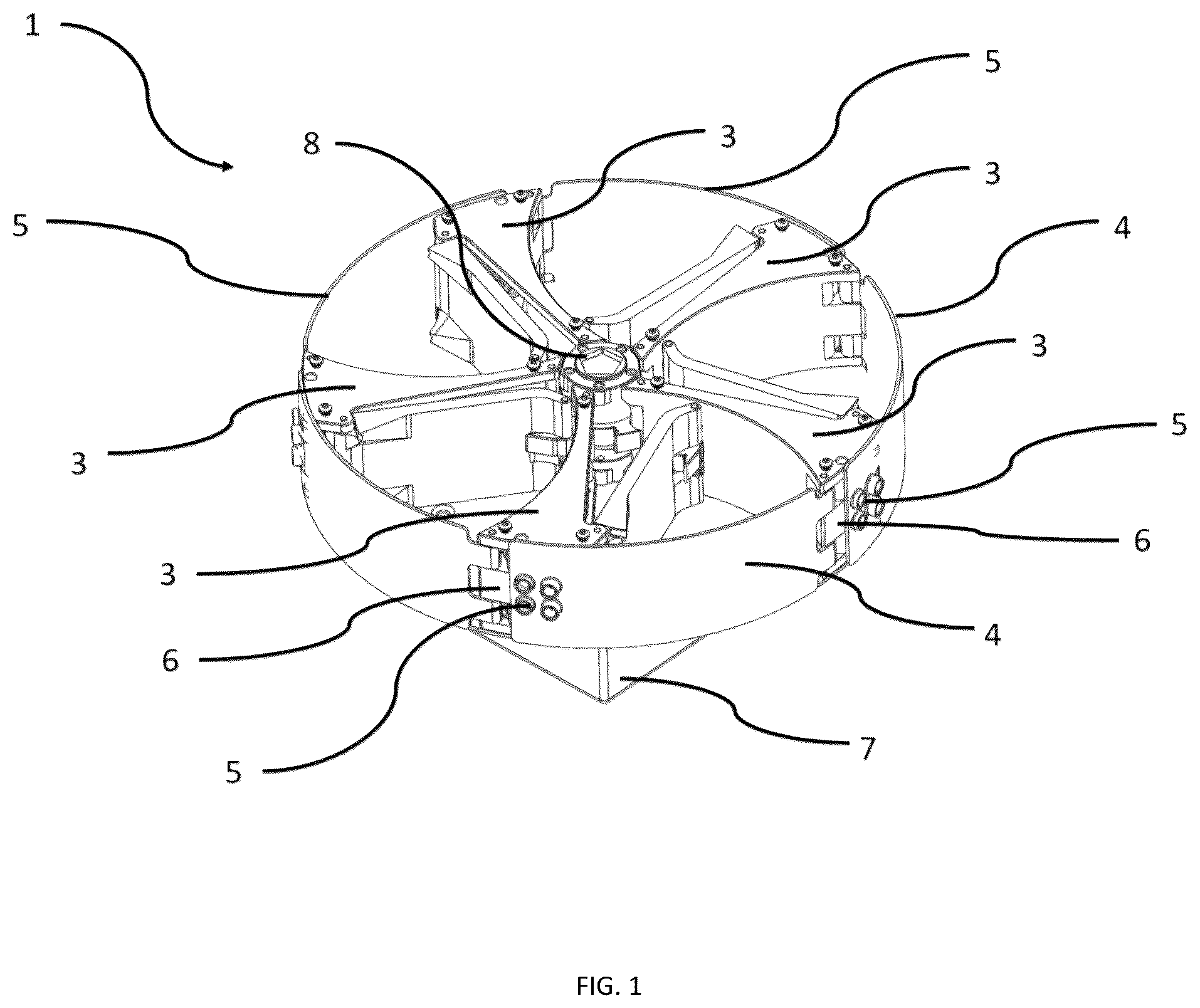 Patent US12319409 Figure 1 – Lightweight modular payload dispenser