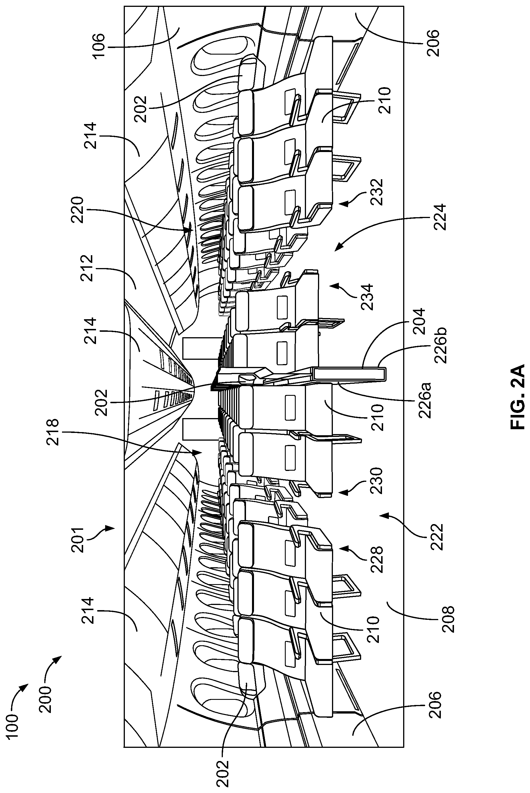 Patent US12319412 Figure 2 – Lateral sleep systems for aircraft