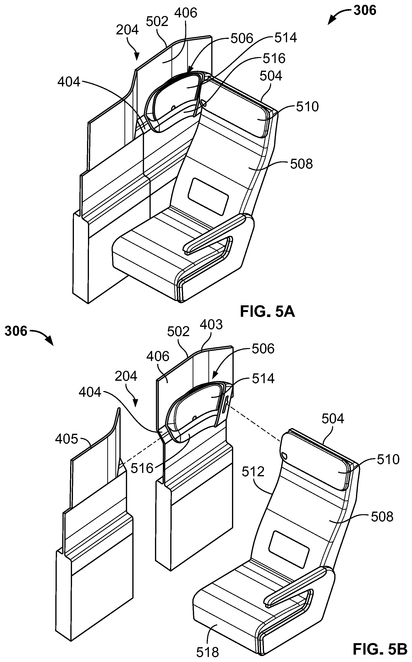 Patent US12319412 Figure 8 – Lateral sleep systems for aircraft